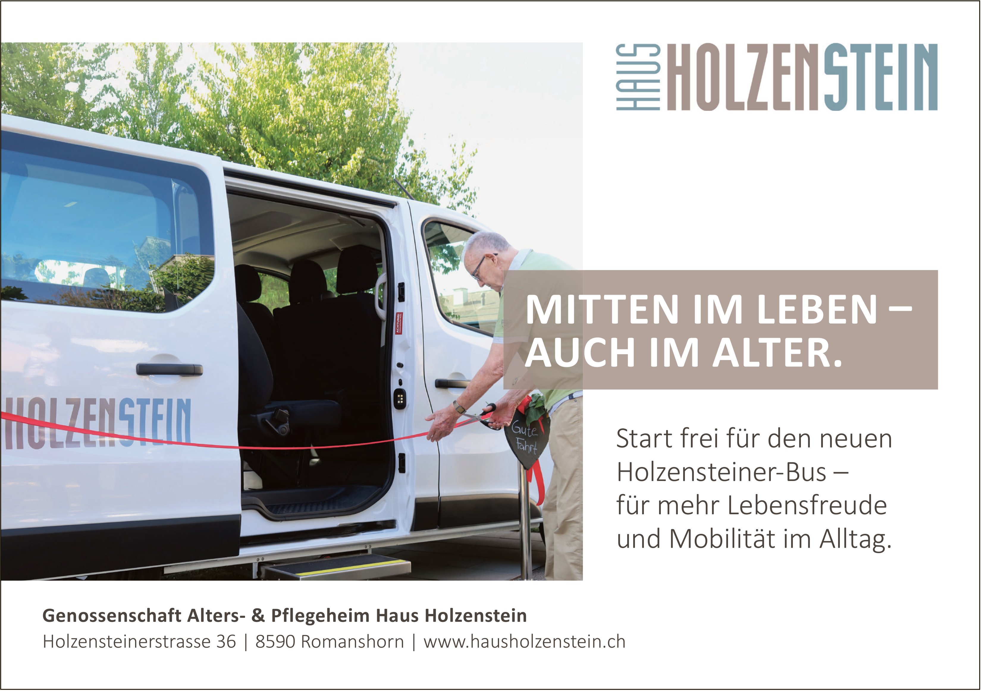 Alters- & Pflegeheim Haus Holzenstein, Romanshorn - Mitten Im Leben – Auch Im Alter.