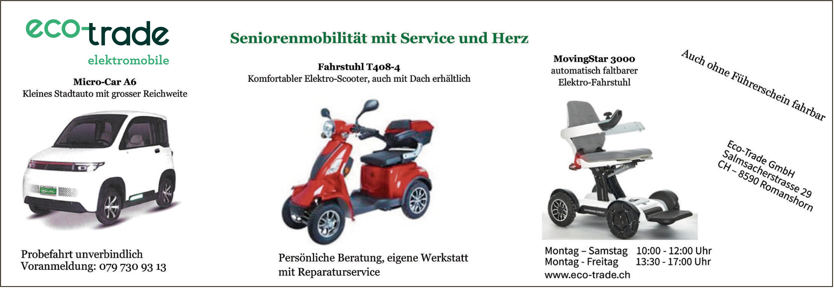 Eco Trade, Romanshorn - Seniorenmobilität mit Service und Herz