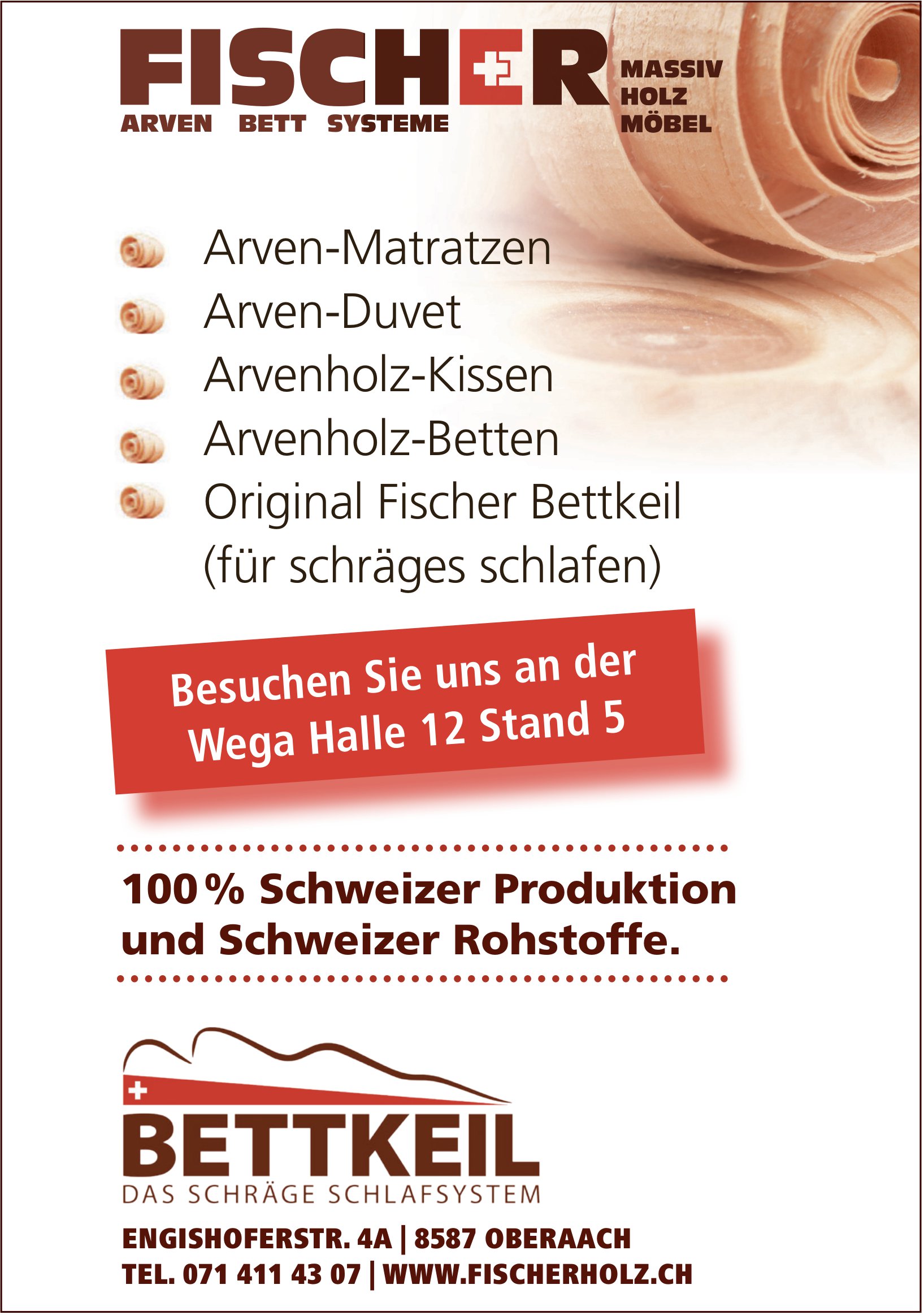 Fischer Massiv Holz Möbel, Oberaach - 100% Schweizer Produktion und Schweizer Rohstoffe.