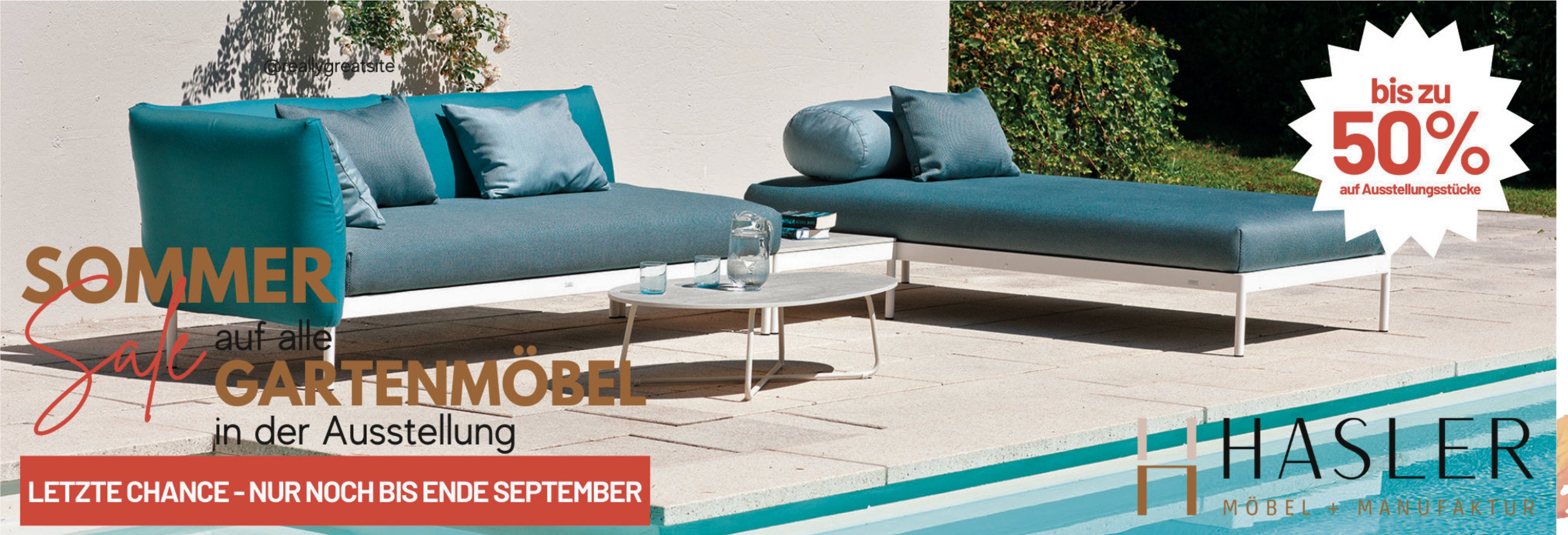 Hasler Möbel + Manufaktur, Sommer Sale auf alle Gartenmöbel