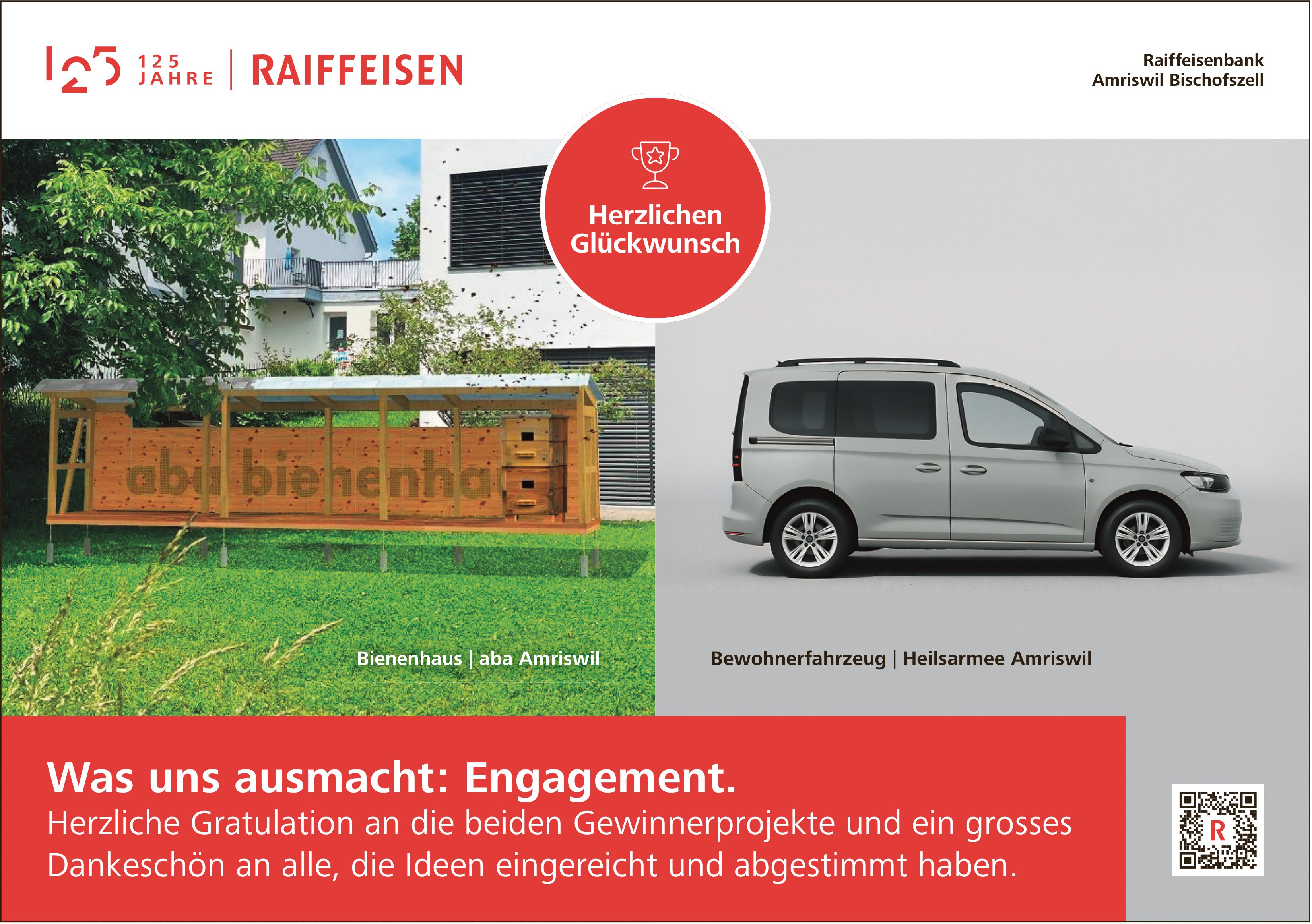 Raiffeisenbank, Amriswil - Was uns ausmacht: Engagement.