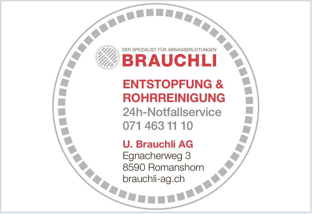 U. Brauchli AG, Romanshorn - Entstopfung & Rohrreinigung