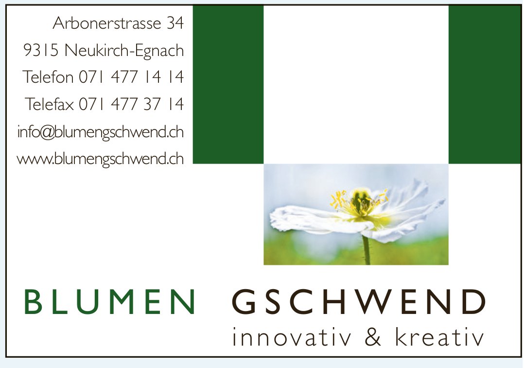 BLUMEN GSCHWEND, Neukirch - innovativ & kreativ