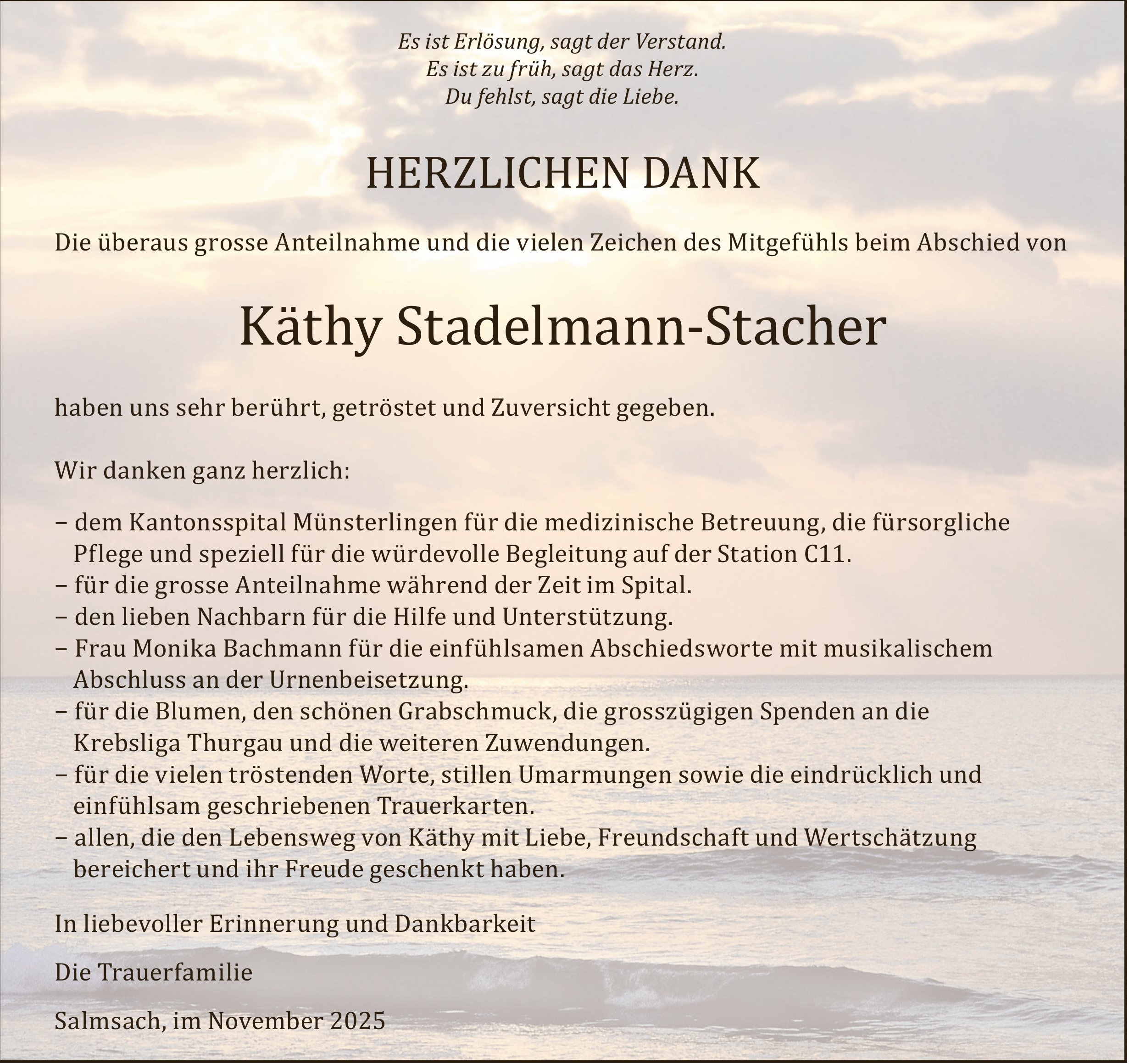 Stadelmann-Stacher Käthy, im November 2025 / DS