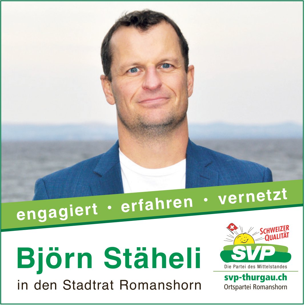 SVP Thurgau, Björn Stäheli in den Stadtrat Romanshorn