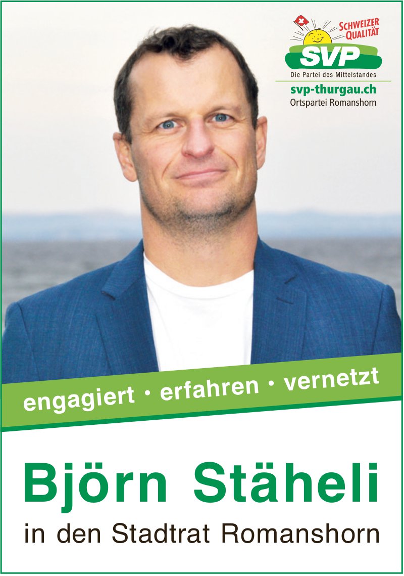 SVP, Björn Stäheli in den Stadtrat Romanshorn