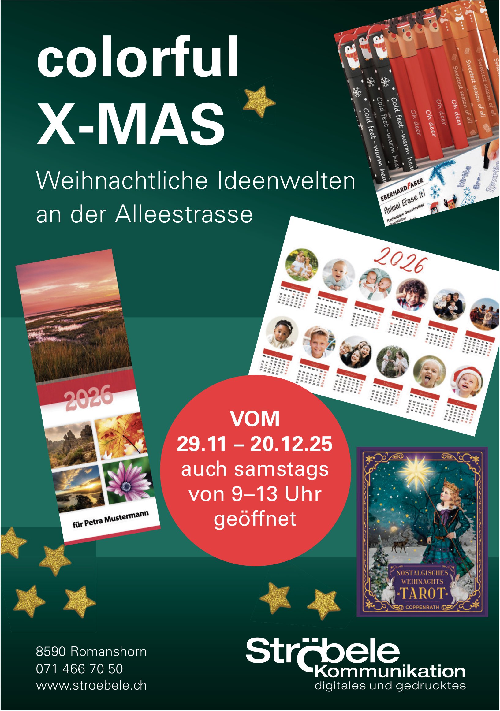 Ströbele Kommunikation, Romanshorn - Weihnachtliche Ideenwelten an der Alleestrasse