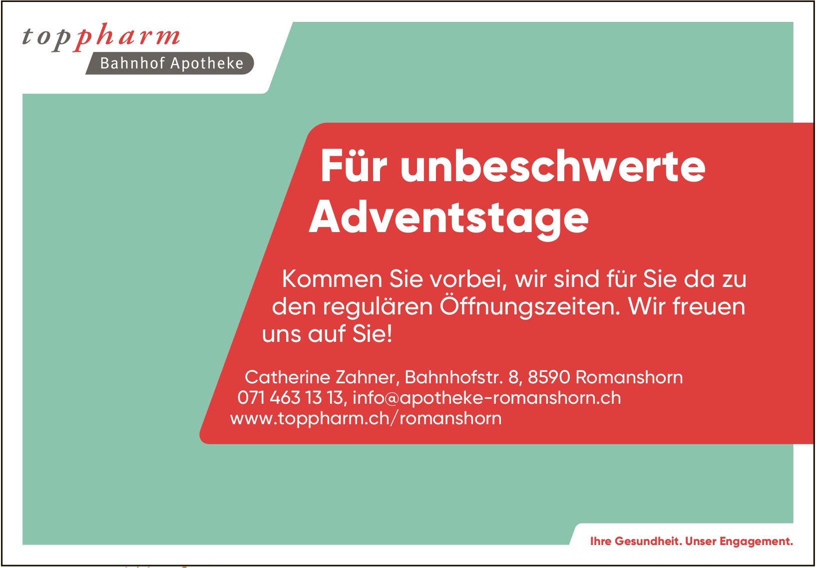 Toppharm, Romanshorn - Für unbeschwerte Adventstage