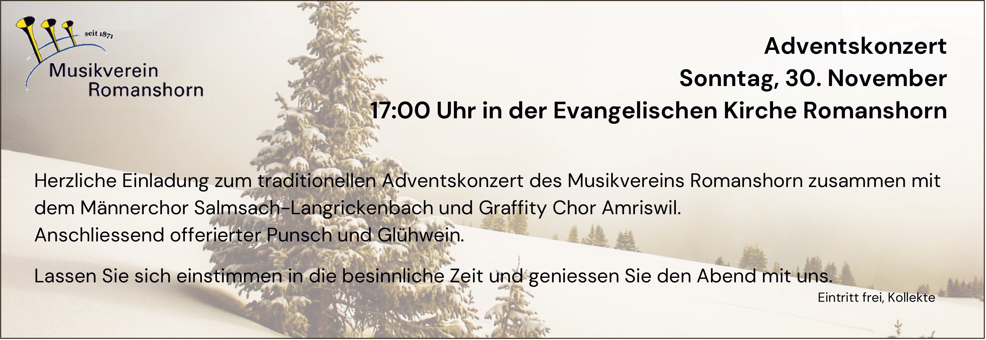 Adventskonzert, 30. November, Evangelische Kirche Romanshorn