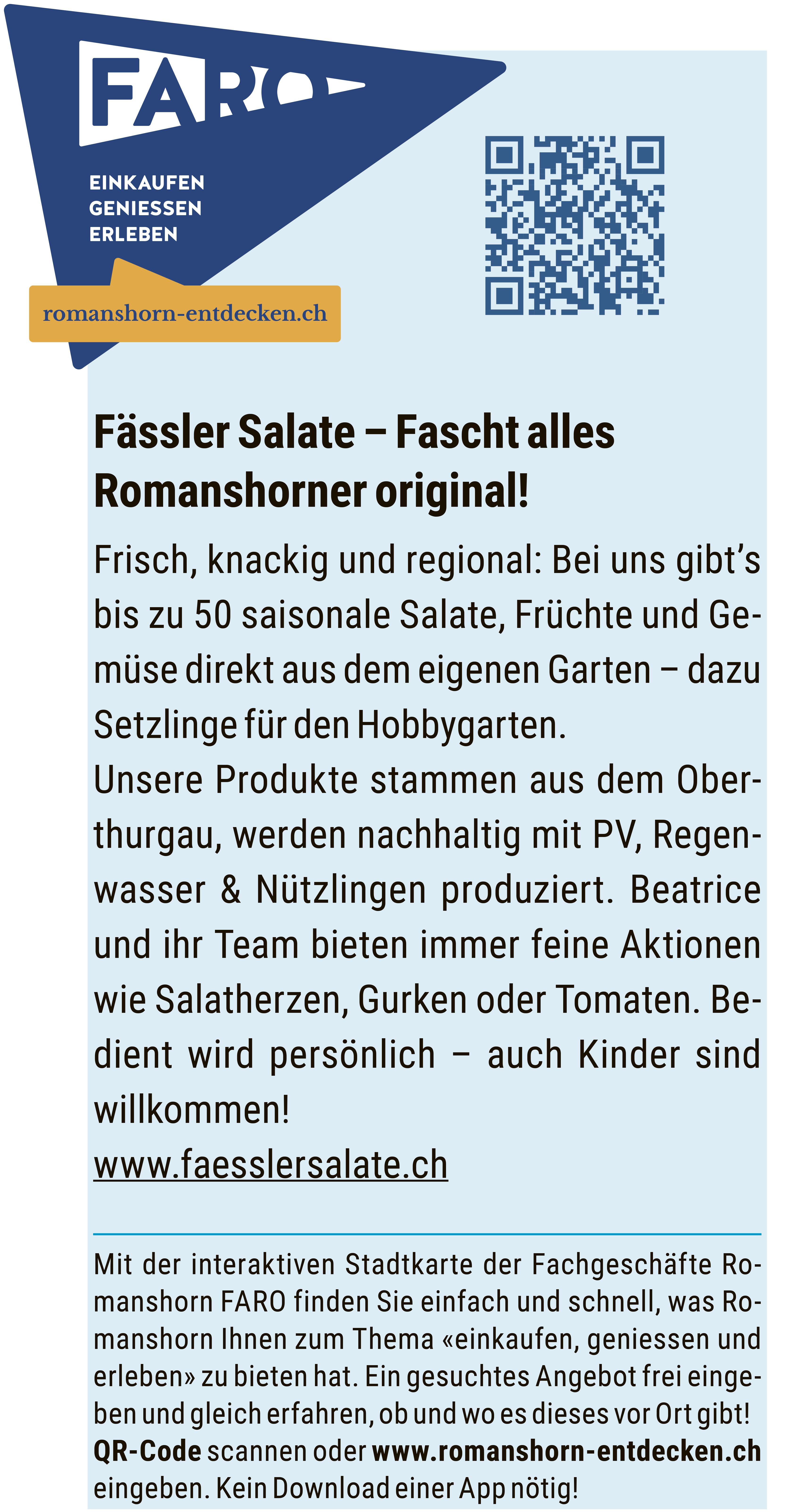 Fässler Salate, Fascht alles Romanshorner original!