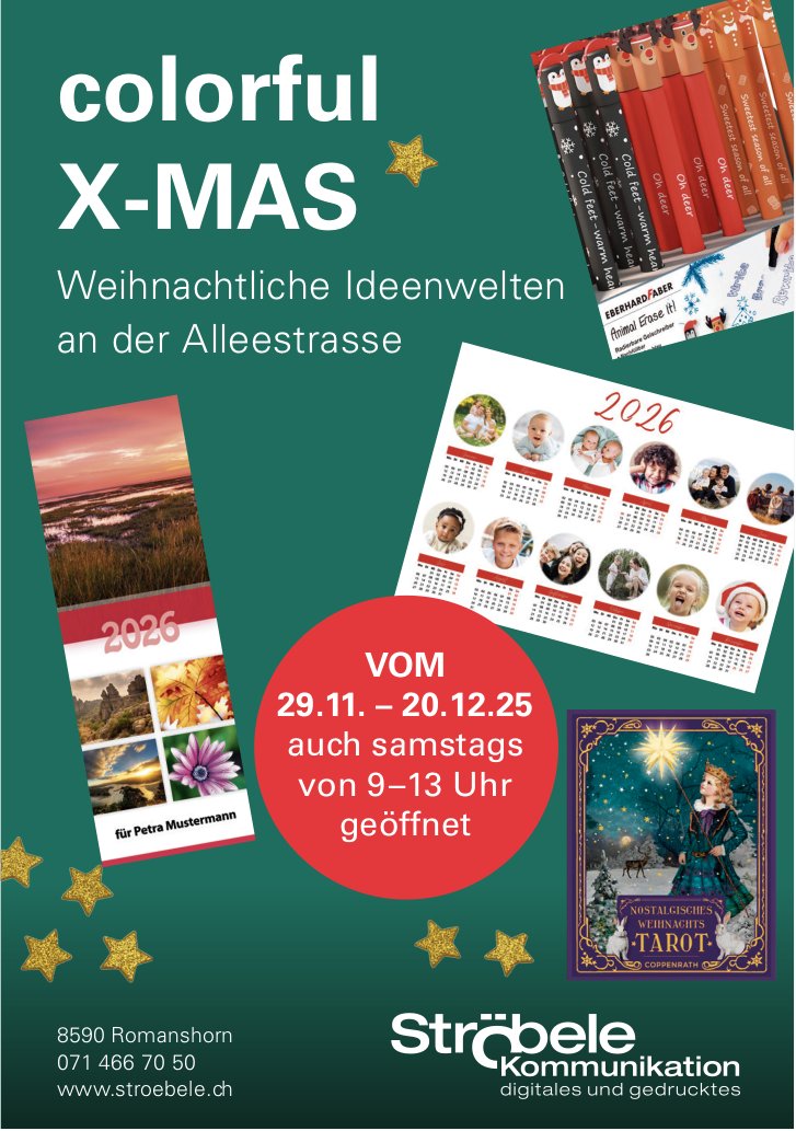 Ströbele Kommunikation, Romanshorn - Weihnachtliche Ideenwelten an der Alleestrasse