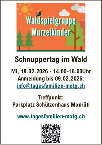 Schnuppertag im Wald, 18. Februar, Parkplatz Schützenhaus Monrüti