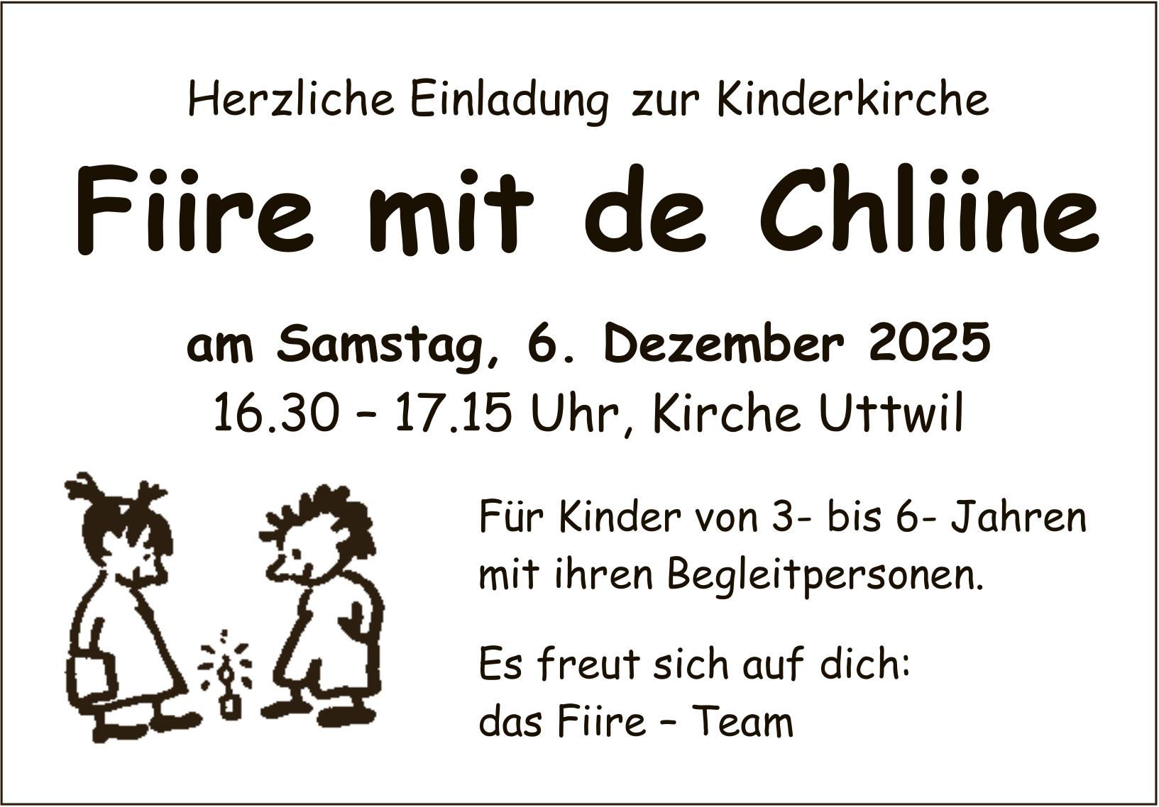 Fiire mit de Chliine, 6. Dezember, Kirche, Uttwil
