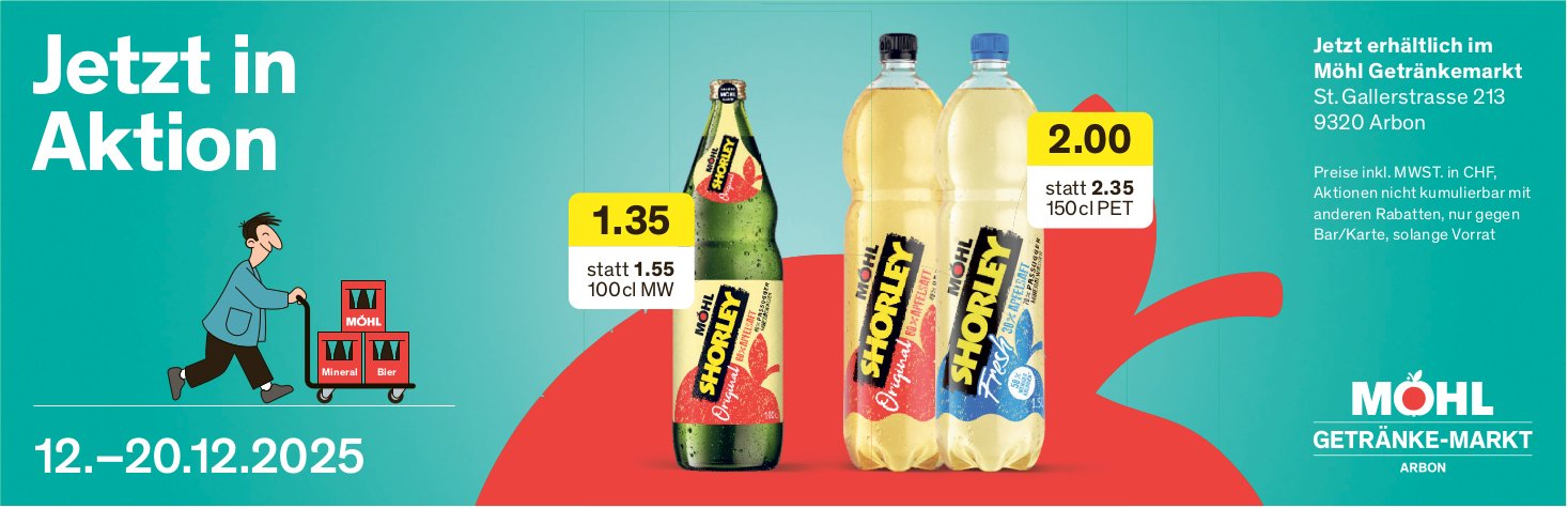 Jetzt in Aktion, 12. bis 20. Dezember, Möhl Getränkemarkt, Arbon