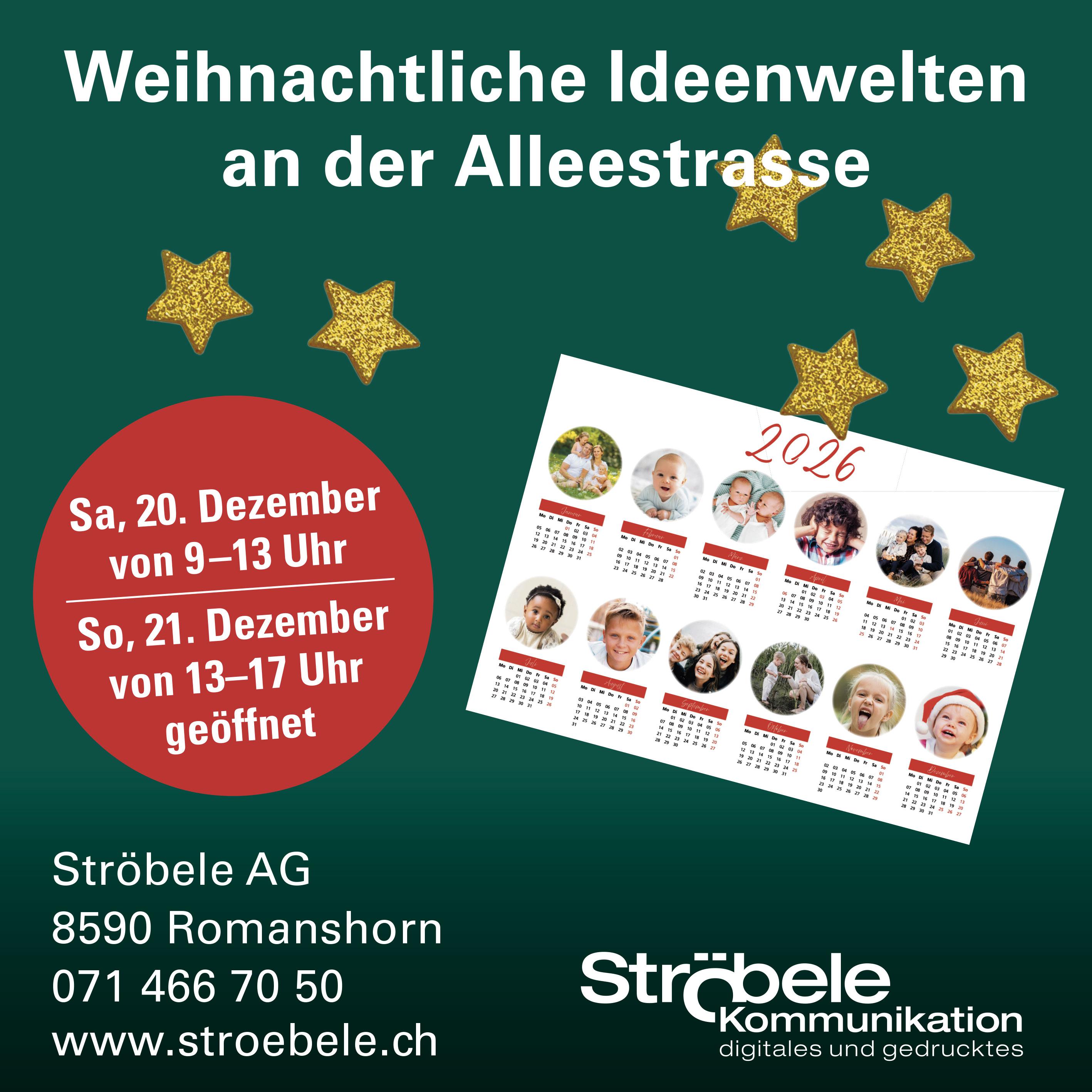 Ströbele AG, Romanshorn - Weihnachtliche Ideenwelten an der Alleestrasse
