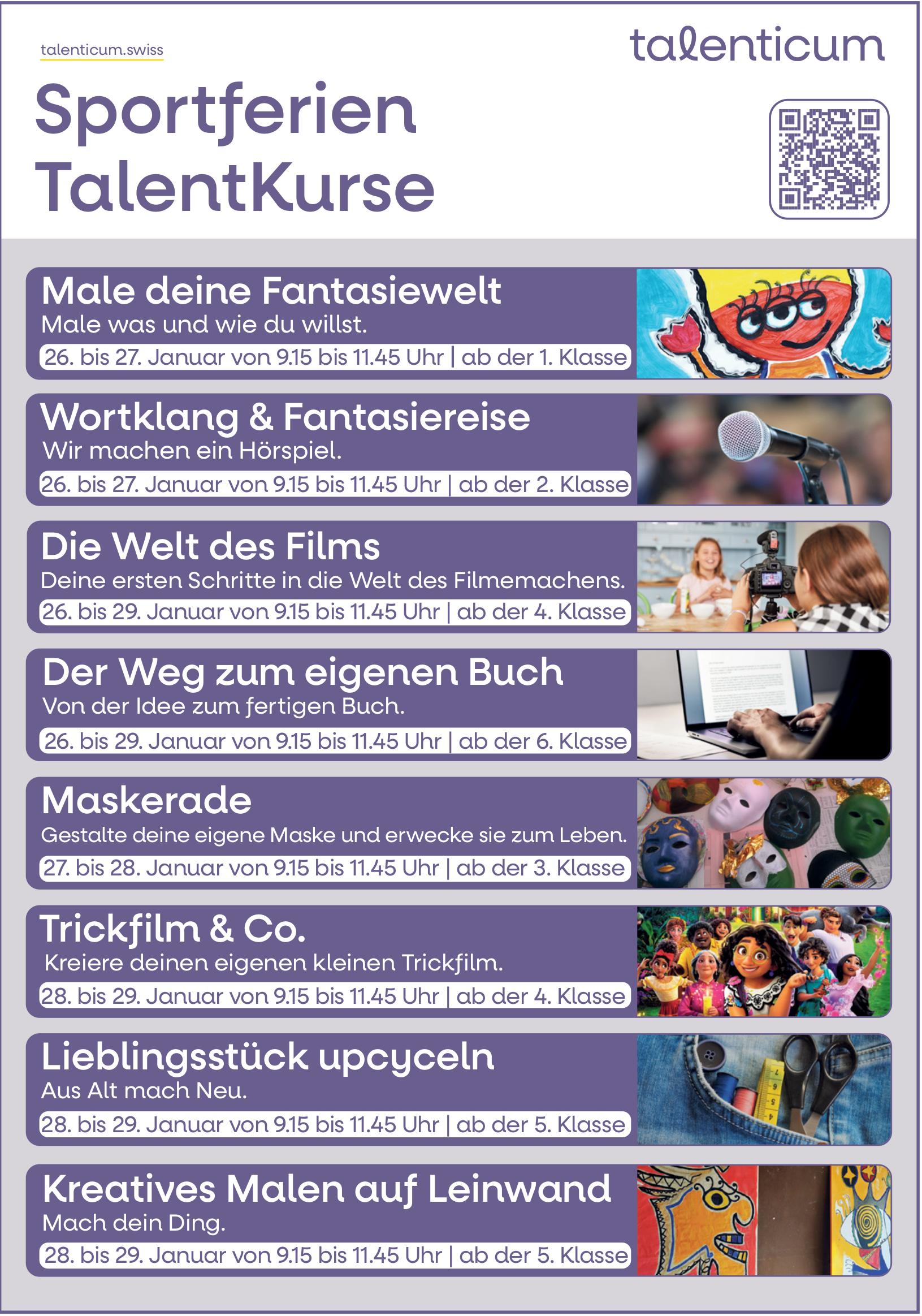 Sportferien TalentKurse, 26. - 29. Januar