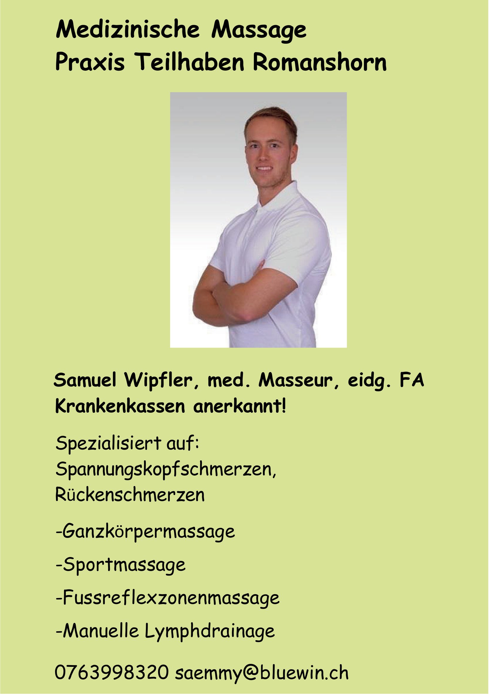 Praxis Teilhaben Romanshorn, Medizinische Massage