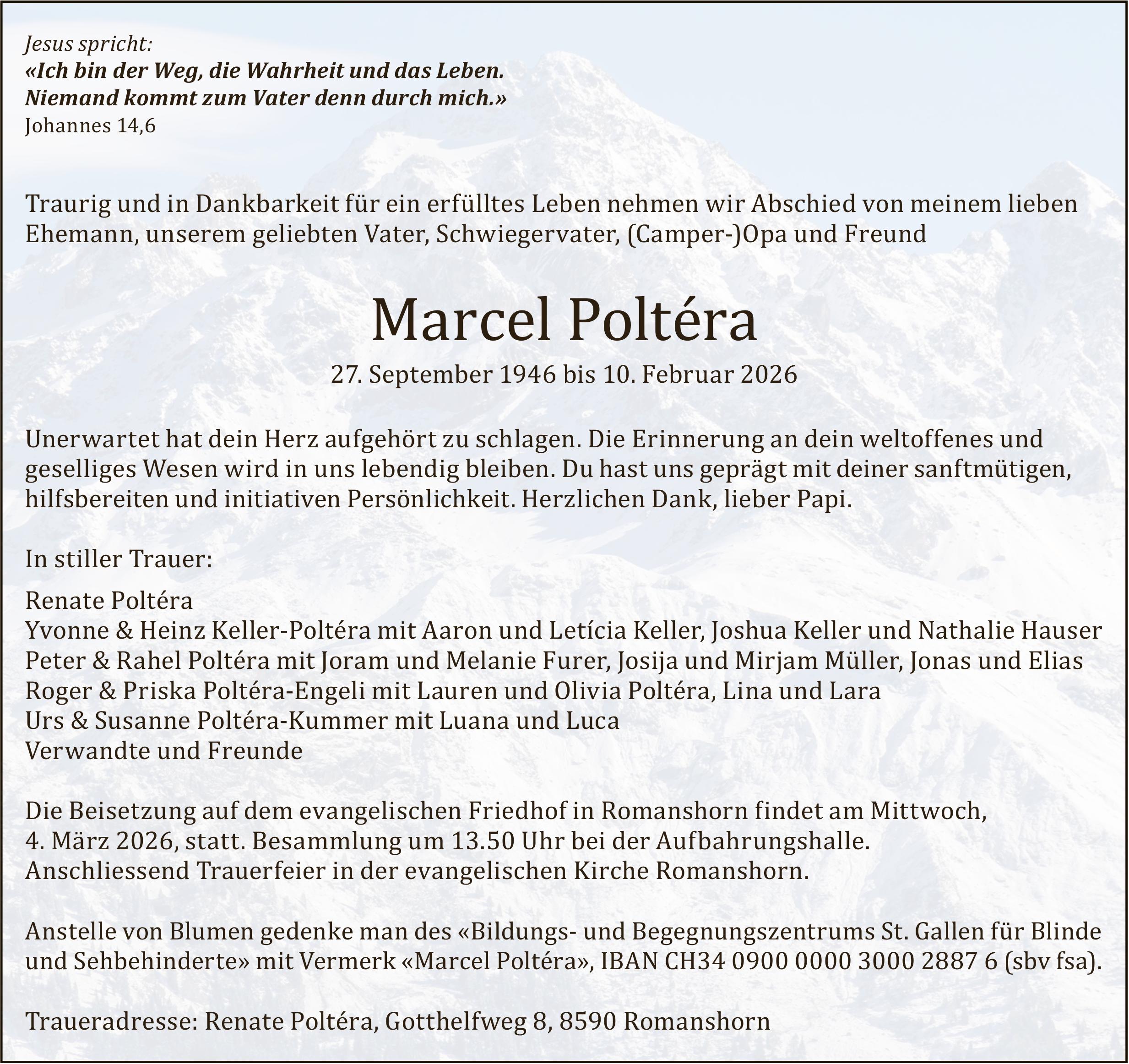 Poltéra Marcel, Februar 2026 / TA