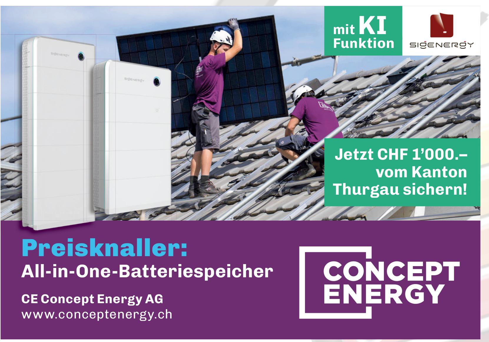 CE Concept Energy AG, Zug - Preisknaller: All-in-One-Batteriespeicher