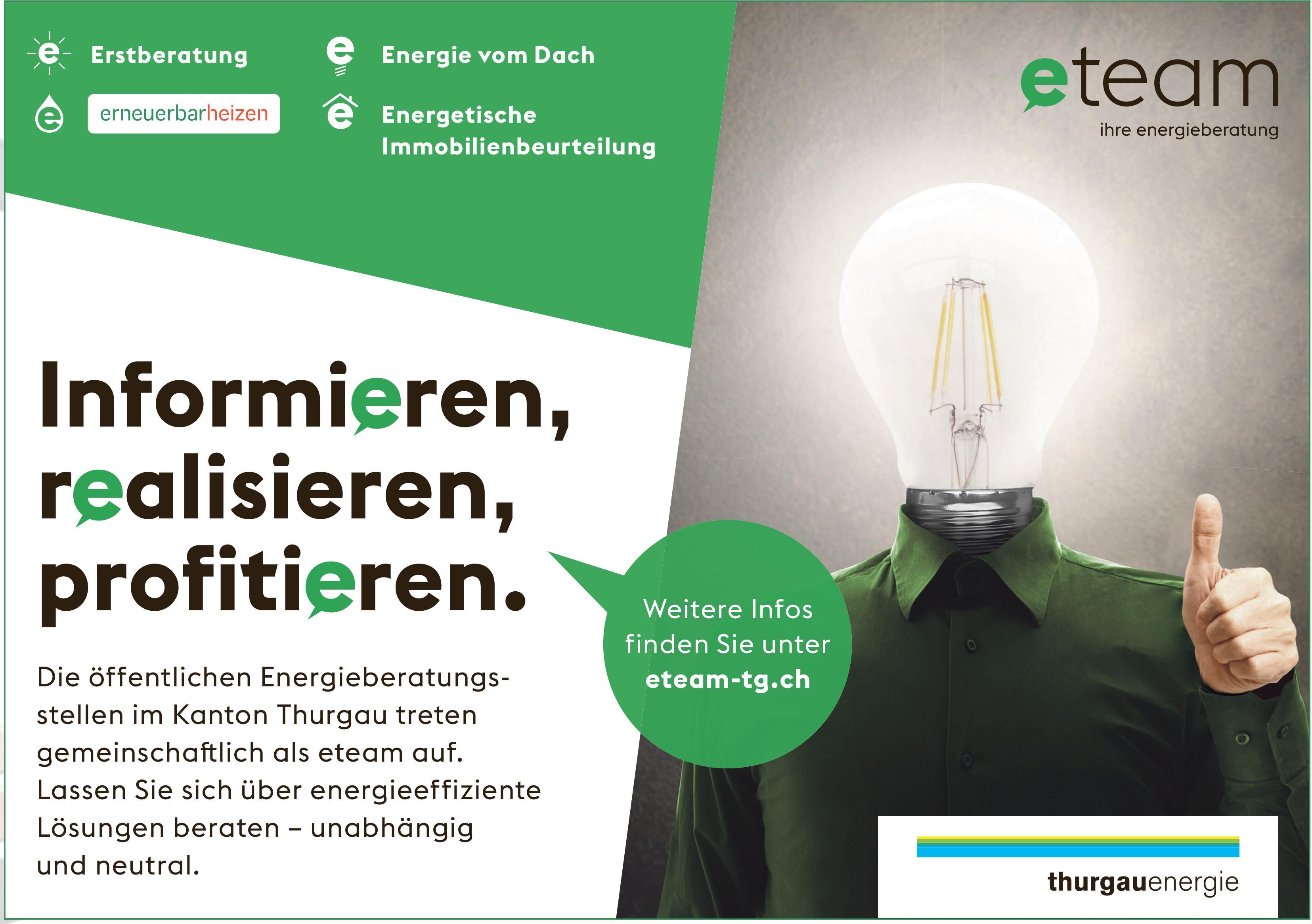 Thurgauenergie, Informieren, realisieren,  profitieren.