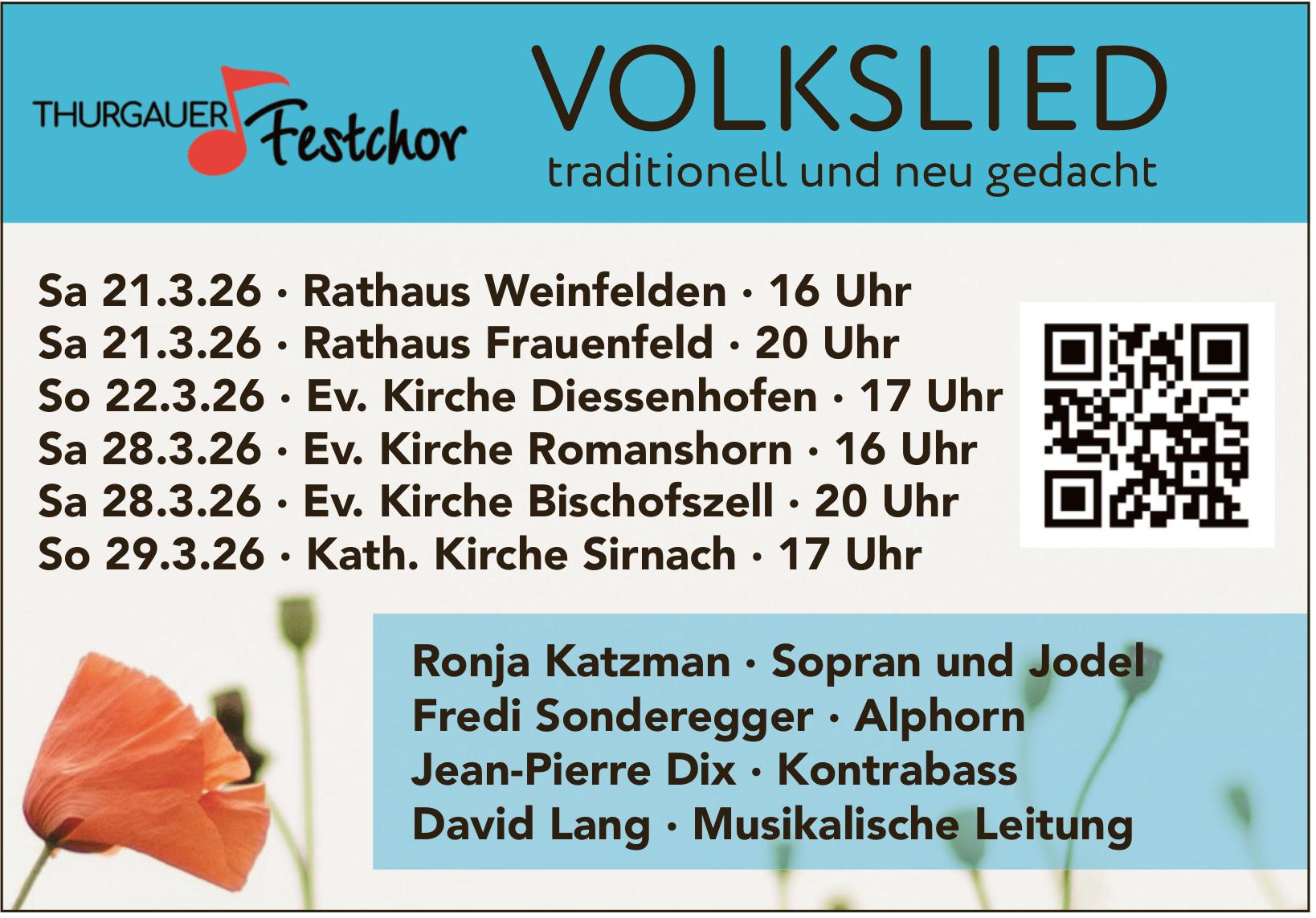 Volkslied - traditionell und neu gedacht, 21. - 29. März