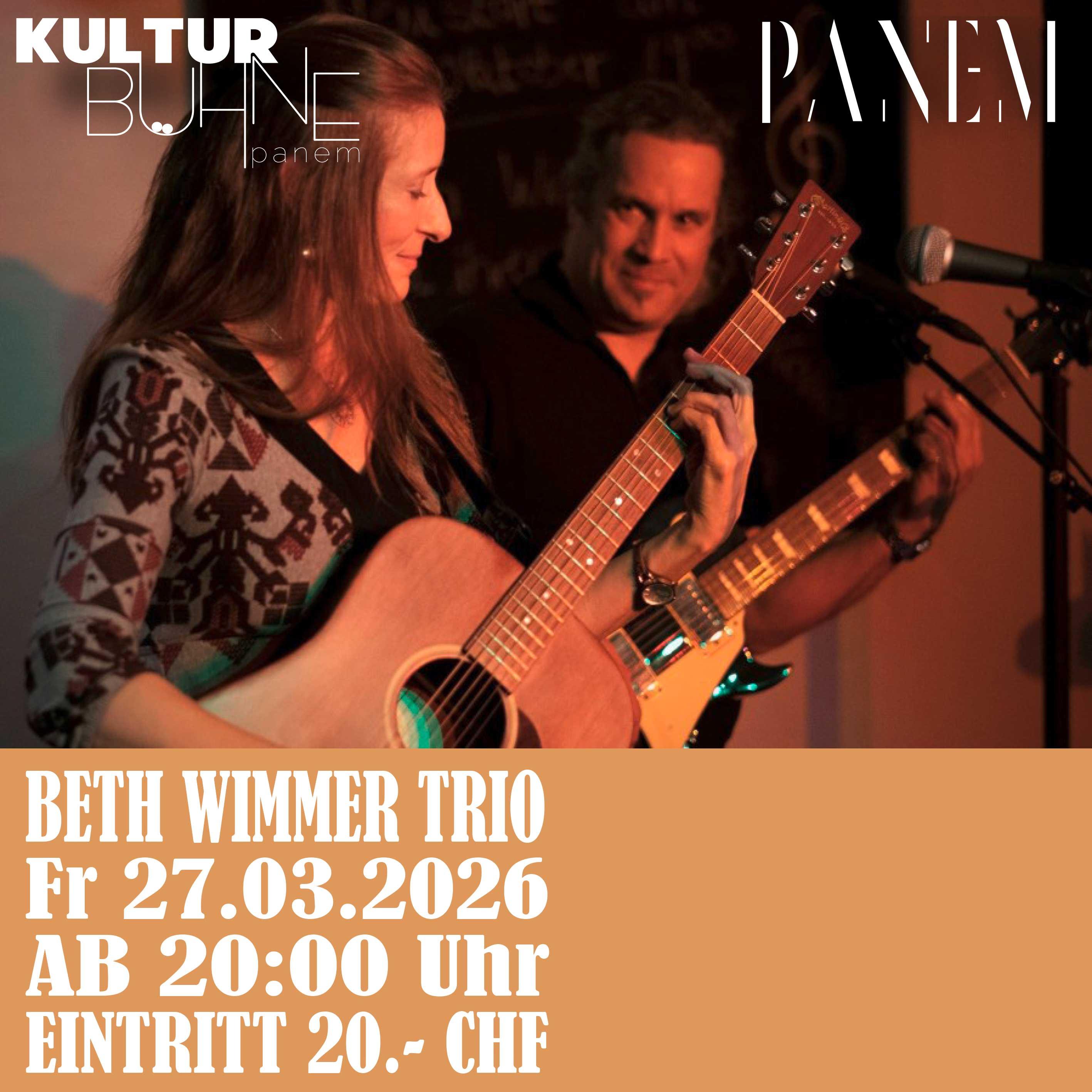 BETH WIMMER TRIO, 20. März, KULTUR BÜHNE PANEM