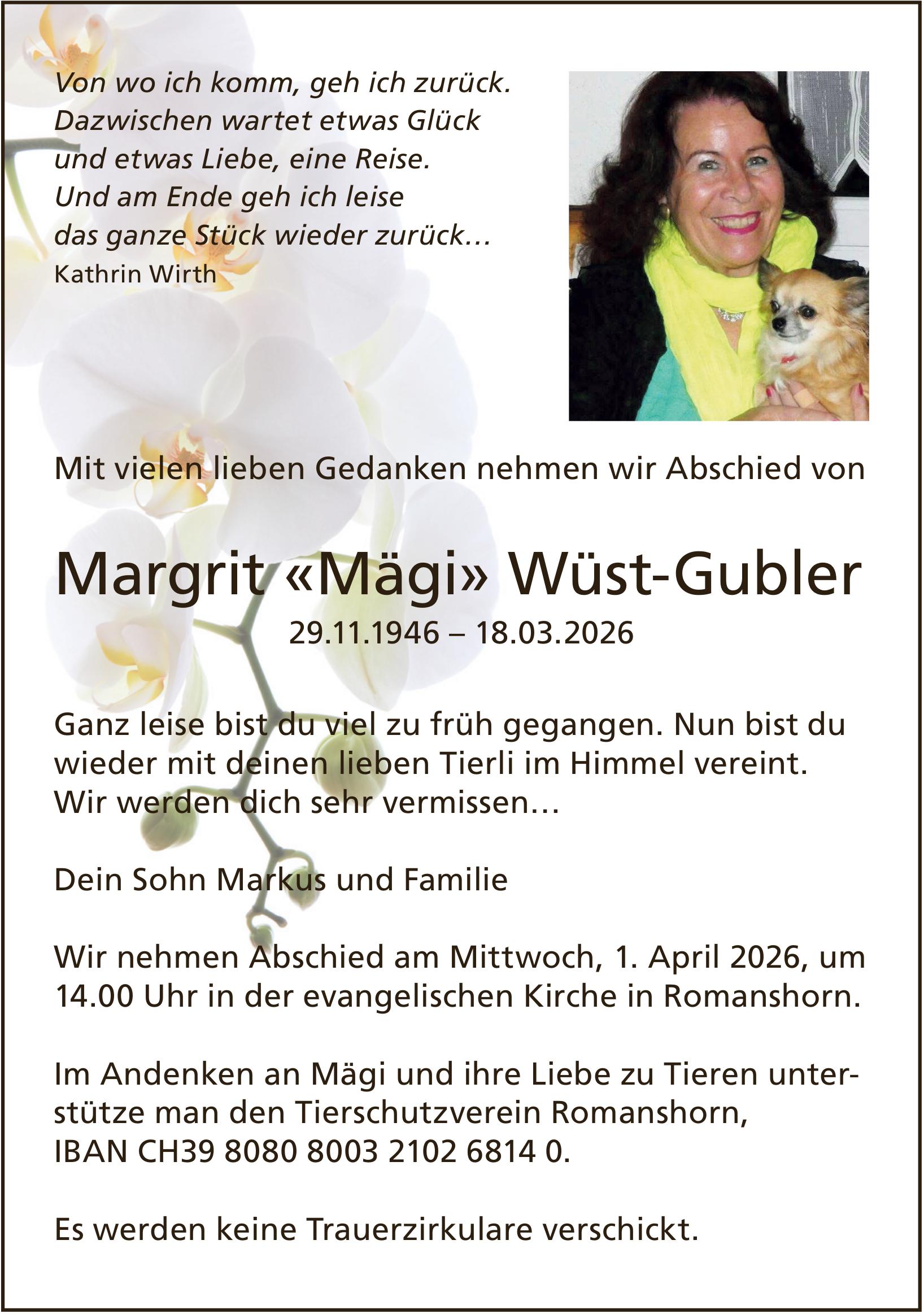 Wüst-Gubler Margrit, März 2026 / TA