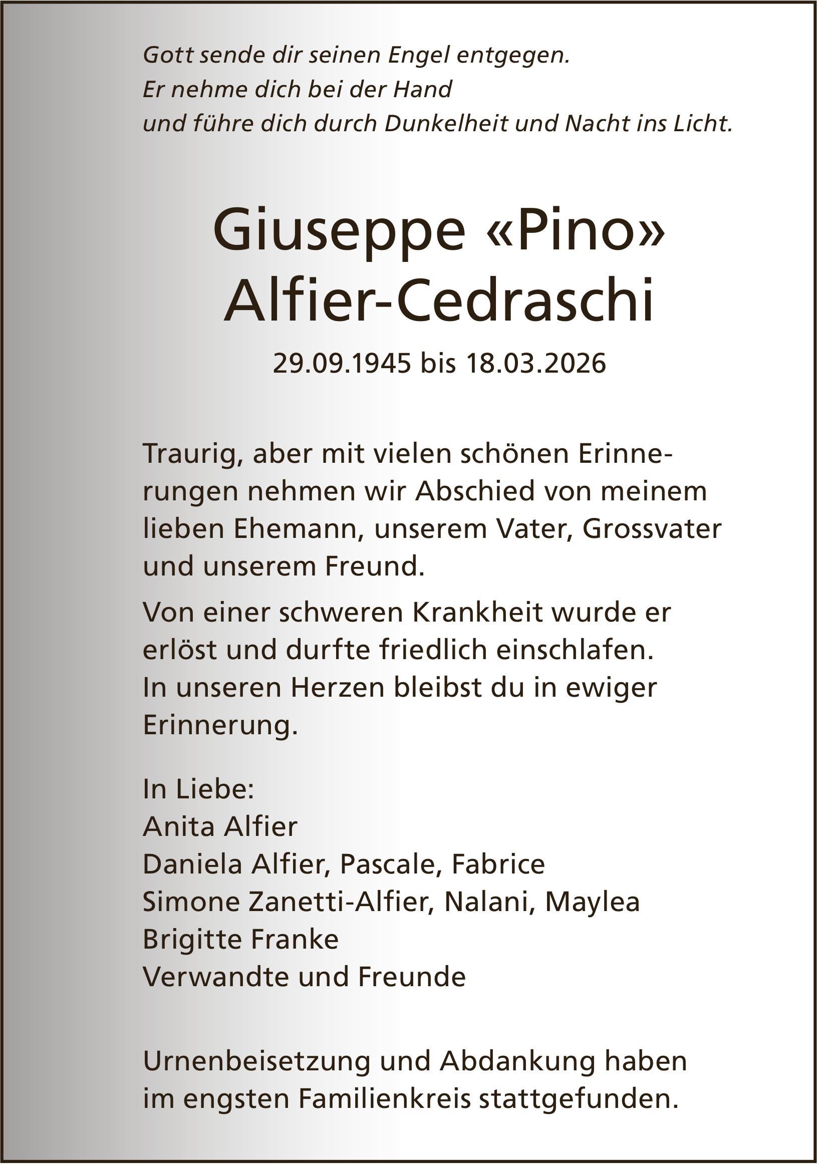 Alfier-Cedraschi Giuseppe, März 2026 / TA