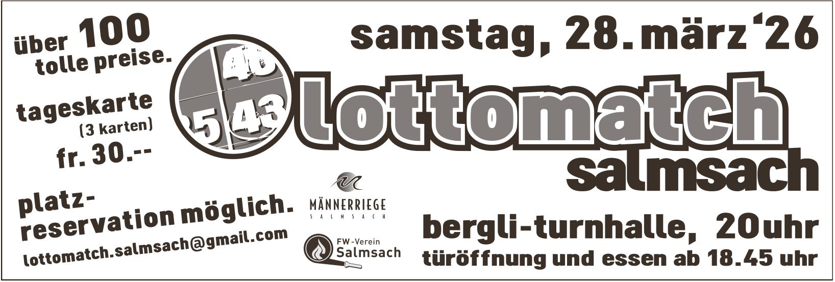 Lottomatch, 28. März, Bergliturnhalle, Salmsach