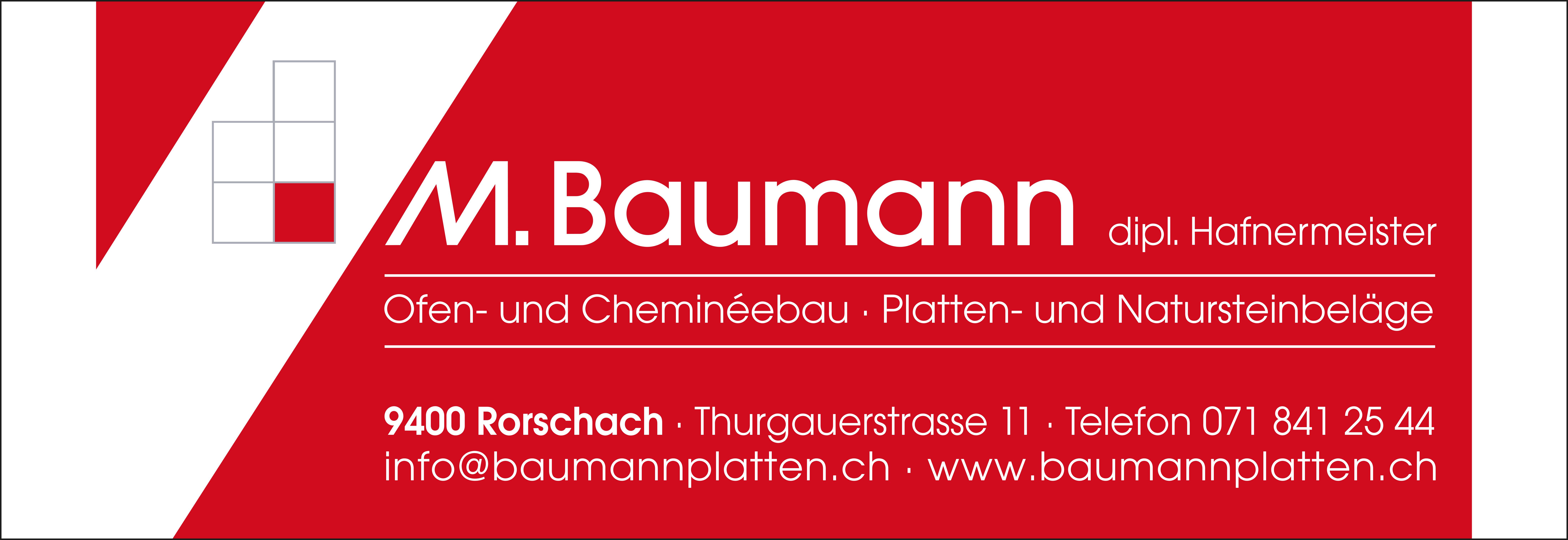 M.Baumann, Rorschach - Ofen- und Cheminéebau · Platten- und Natursteinbeläge