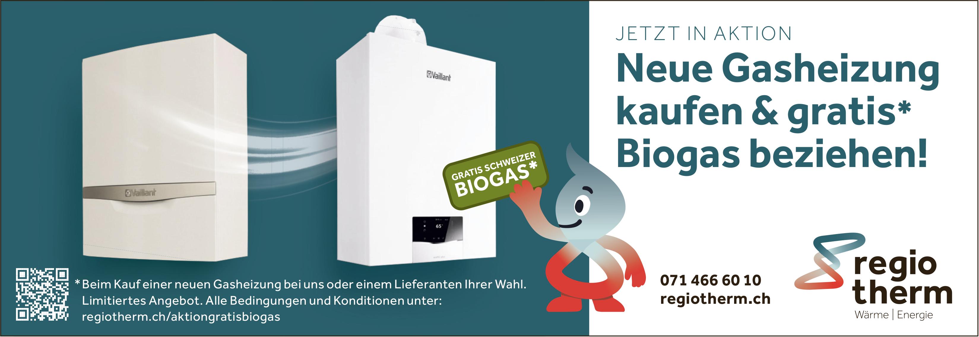 regiotherm, Neue Gasheizung kaufen & gratis* Biogas beziehen!