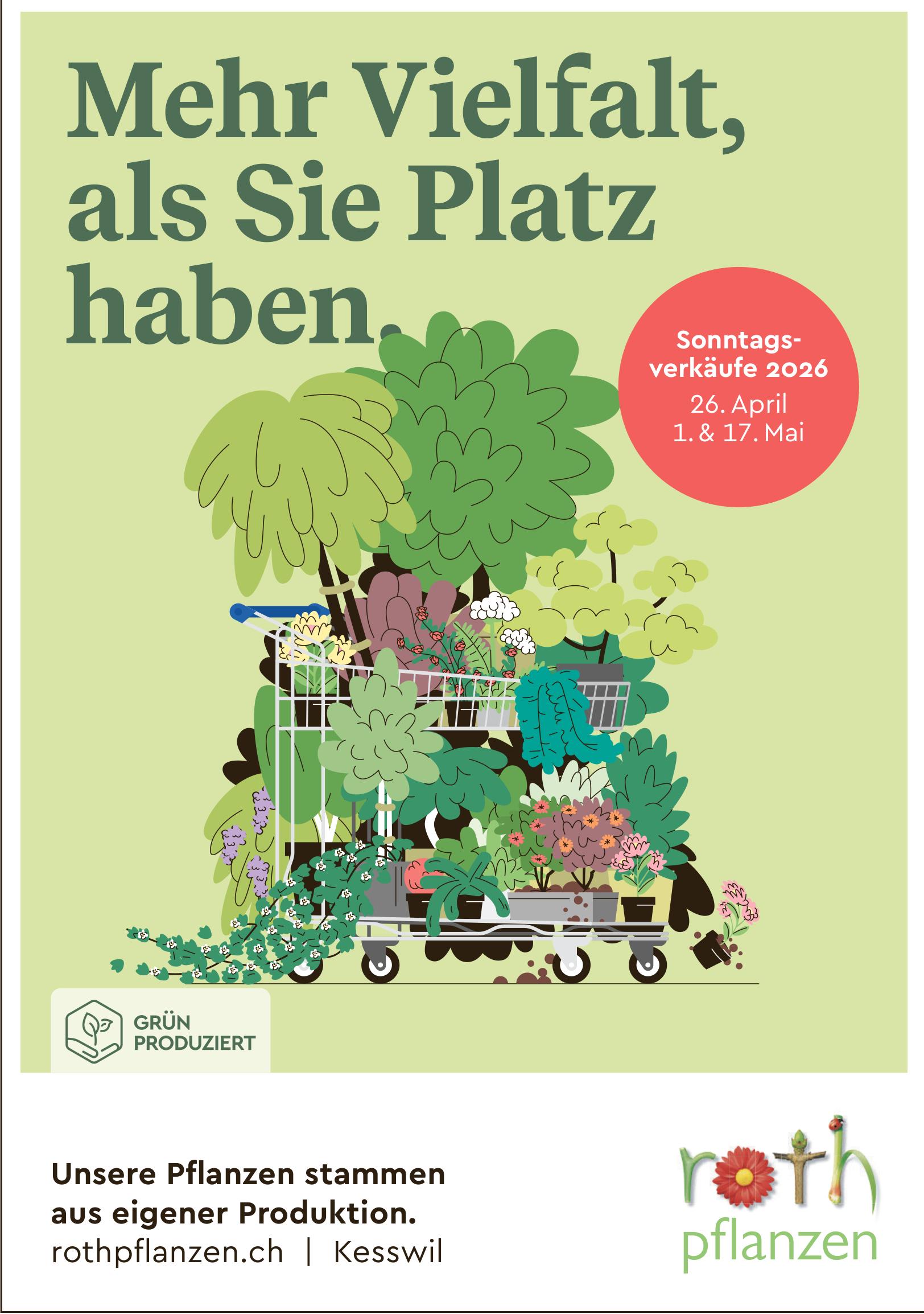 Sonntagsverkäufe 2026, 26. April – 17. Mai, Kesswil