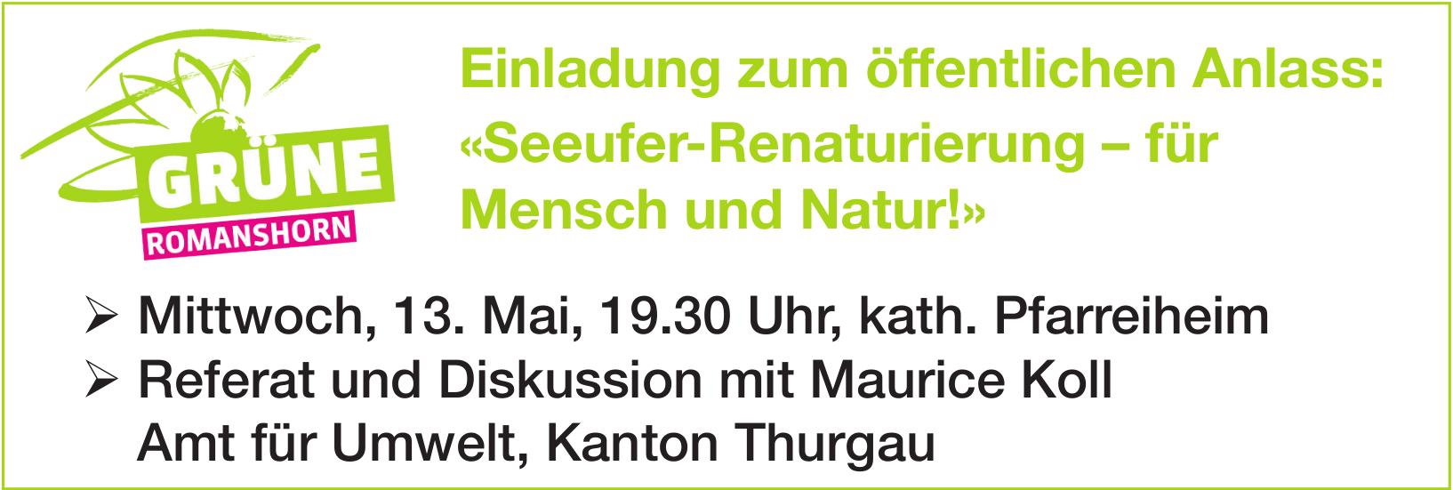 Seeufer-Renaturierung – für Mensch und Natur!, 13. Mai, kath. Pfarreiheim