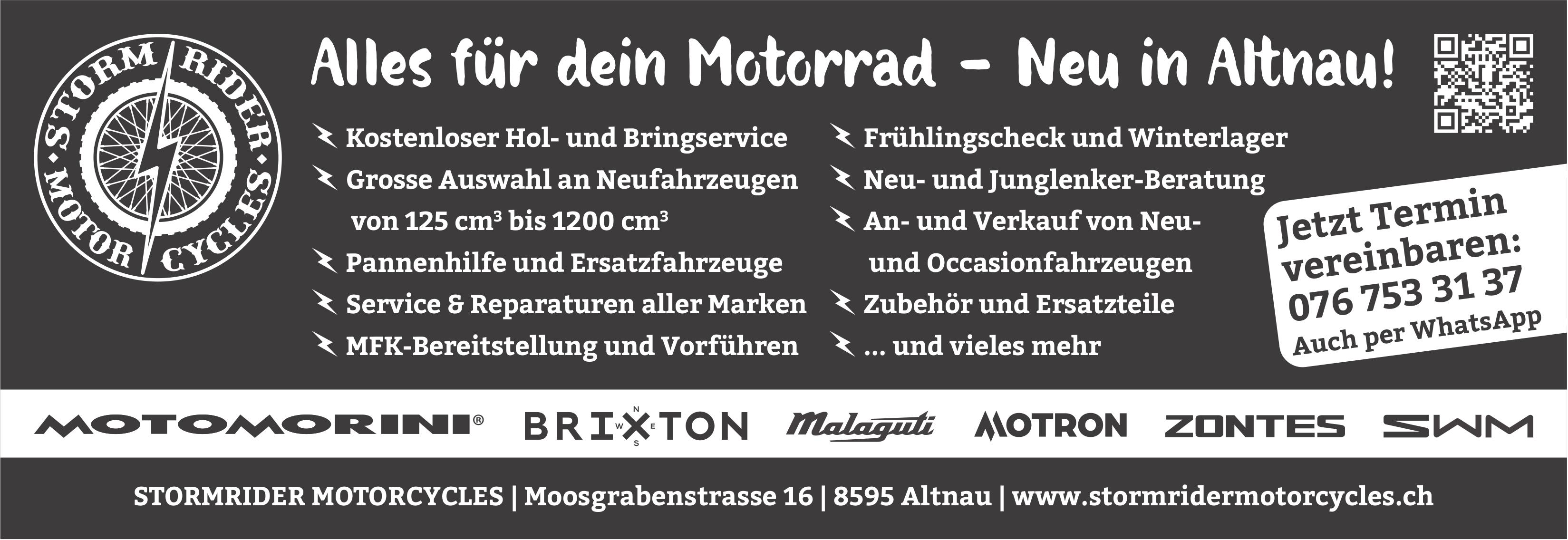 STORMRIDER MOTORCYCLES, Altnau - Alles für dein Motorrad – Neu in Altnau!