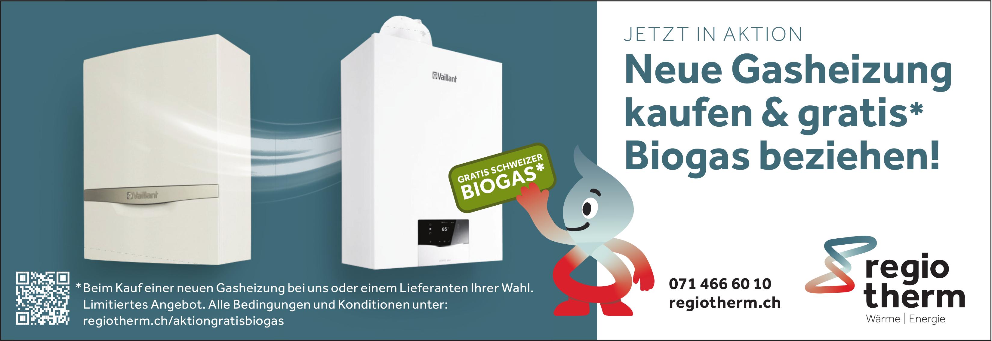 regiotherm, Neue Gasheizung kaufen & gratis* Biogas beziehen!