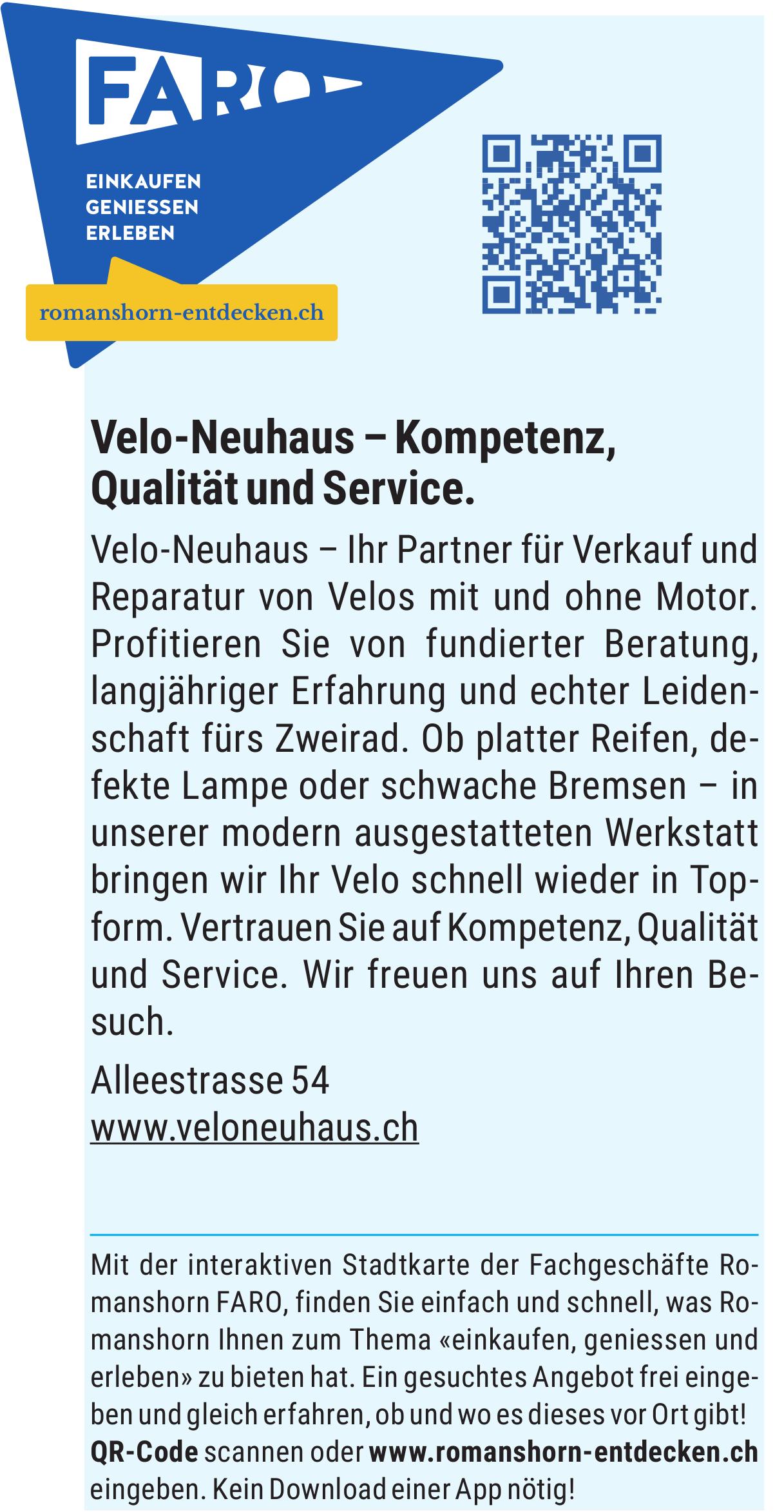 Romanshorn Entdecken, Velo-Neuhaus – Kompetenz, Qualität und Service.
