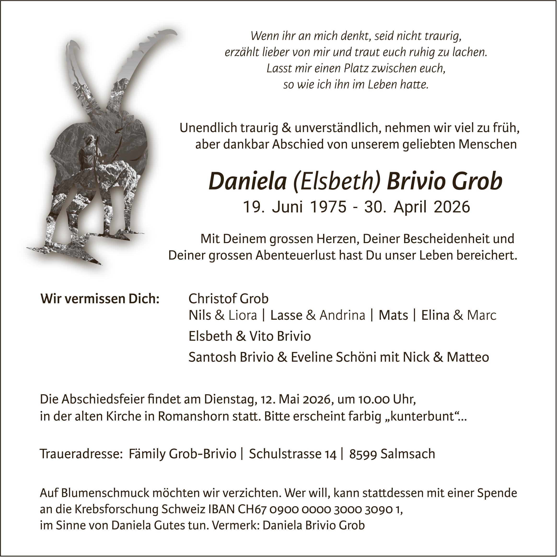 Brivio Grob Daniela (Elsbeth), April 2026 / TA
