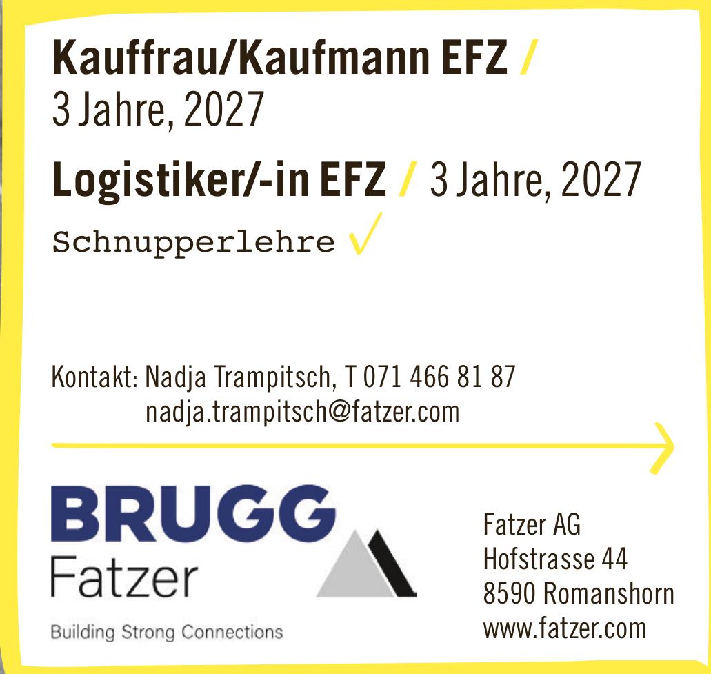 Brugg Fatzer, Romanshorn - Kauffrau/Kaufmann EFZ