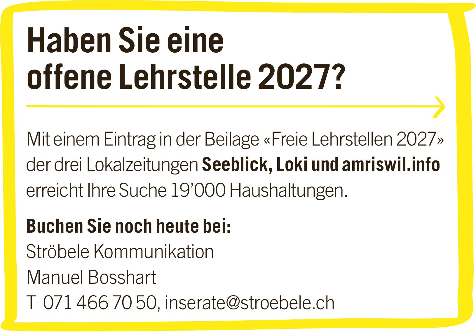 Ströbele Kommunikation, Haben Sie eine offene Lehrstelle 2027?