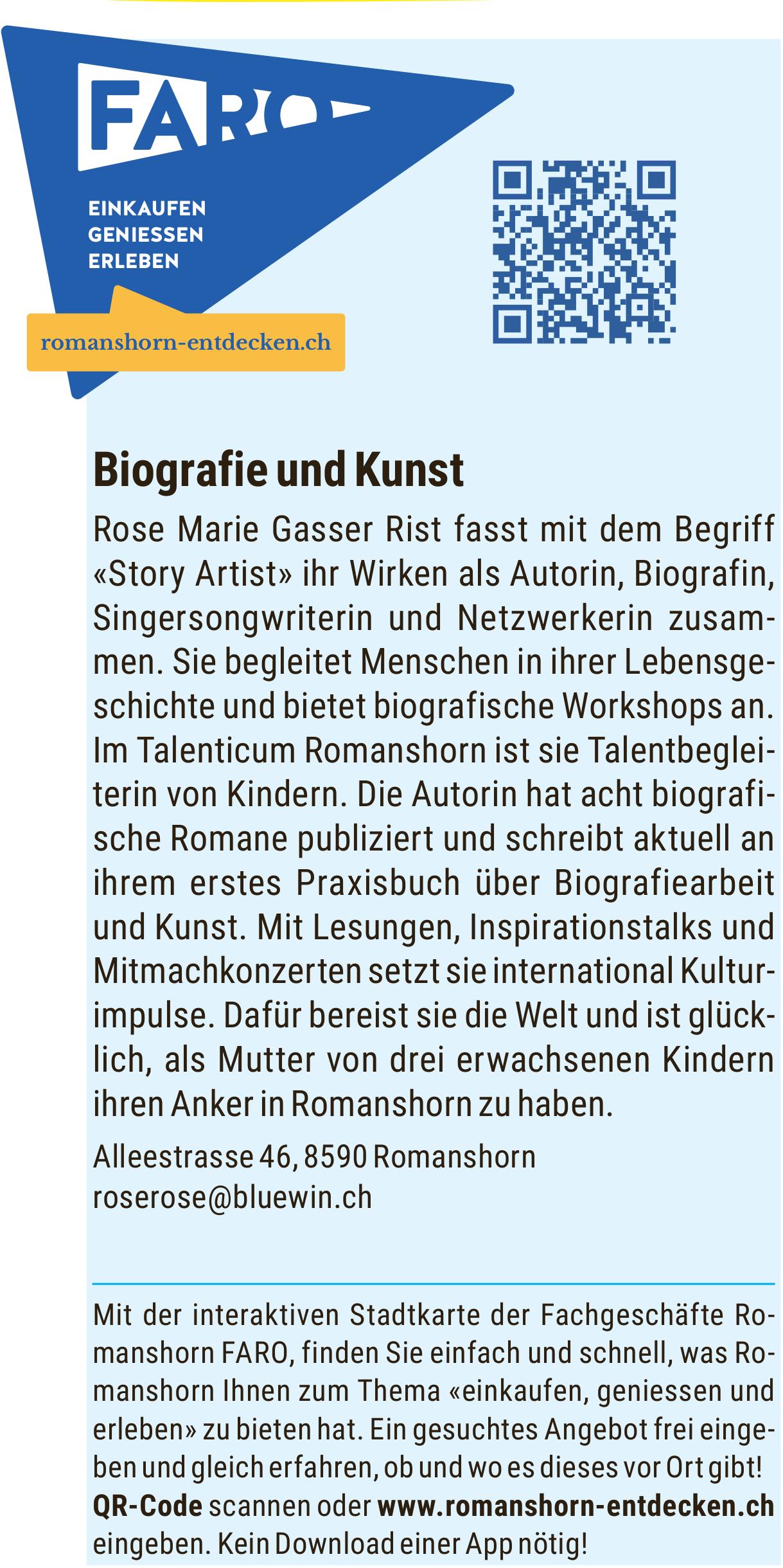Romanshorn Entdecken, Biografie und Kunst