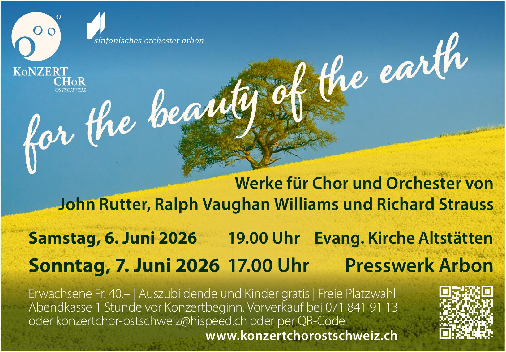 For the beauty of the earth, 6. - 7. Juni, Evang. Kirche