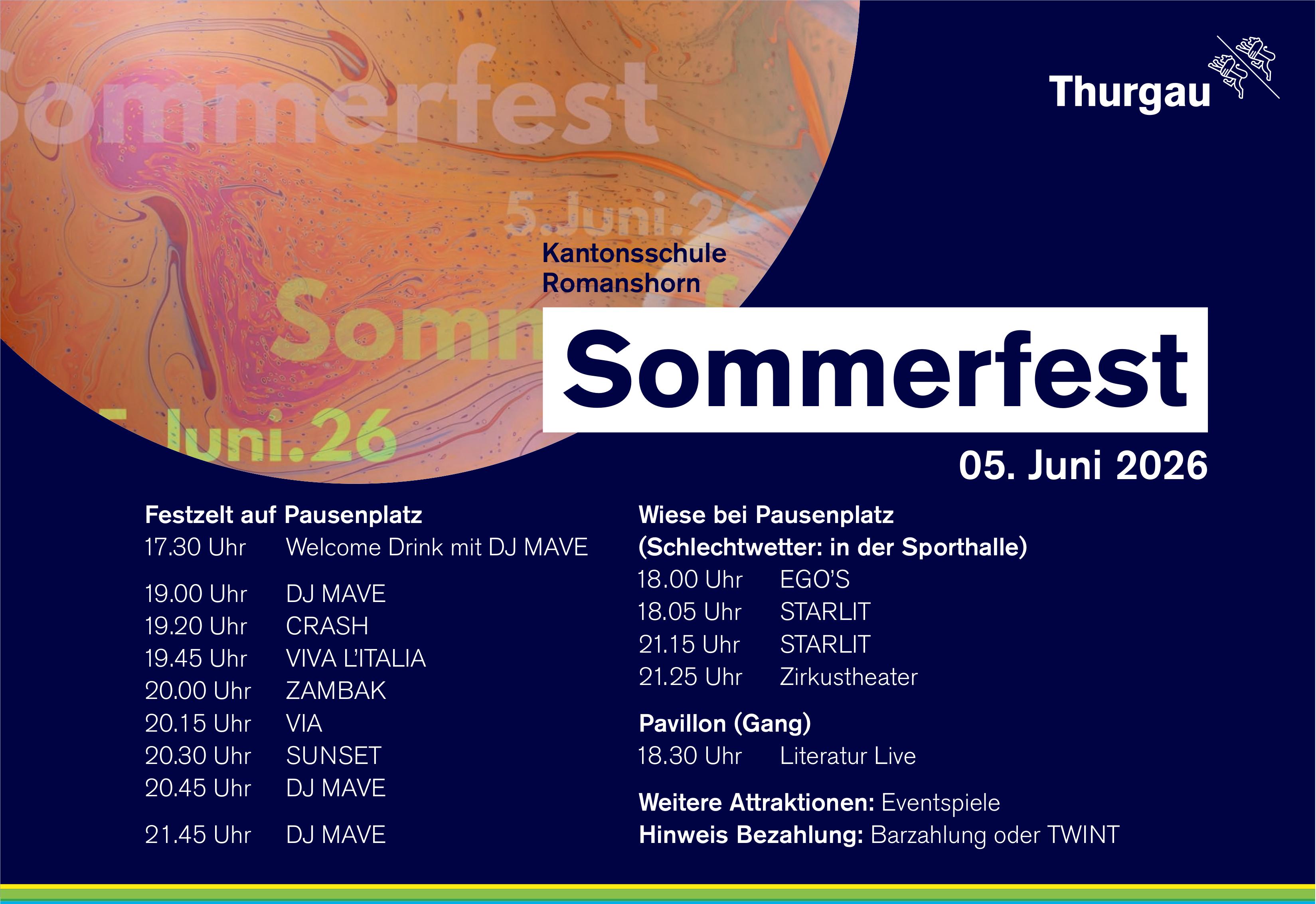 Sommerfest, 5. Juni, Kantonsschule Romanshorn