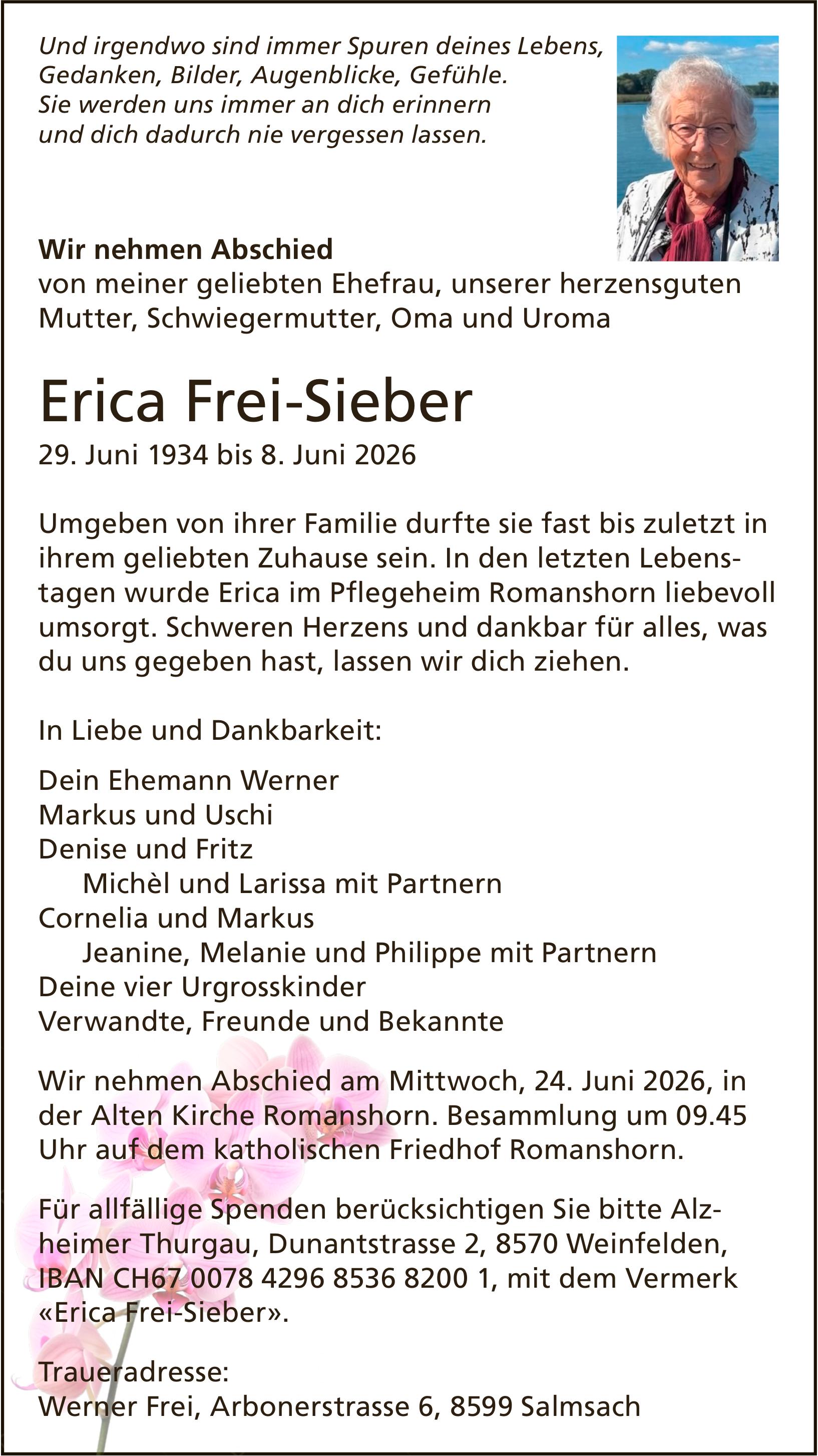 Frei-Sieber Erica, Juni 2026 / TA