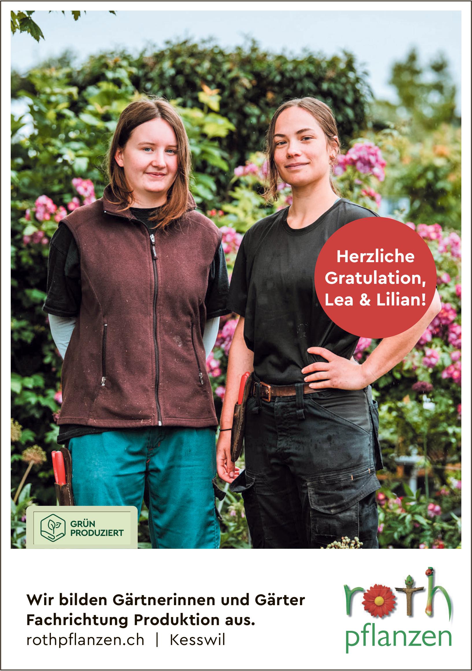 roth pflanzen, Kesswil - Wir bilden Gärtnerinnen und Gärtner Fachrichtung Produktion aus.