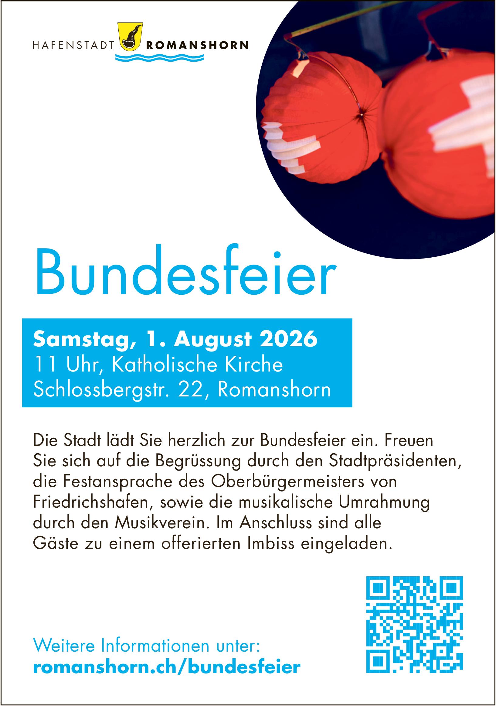 Bundesfeier, 1. August, Katholische Kirche, Romanshorn