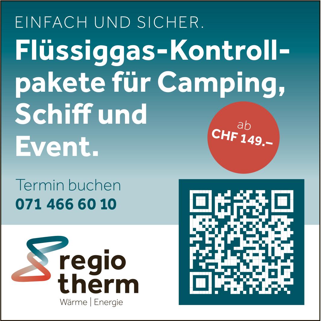 Regiotherm, Flüssiggas-Kontrollpakete für Camping, Schiff und Event.