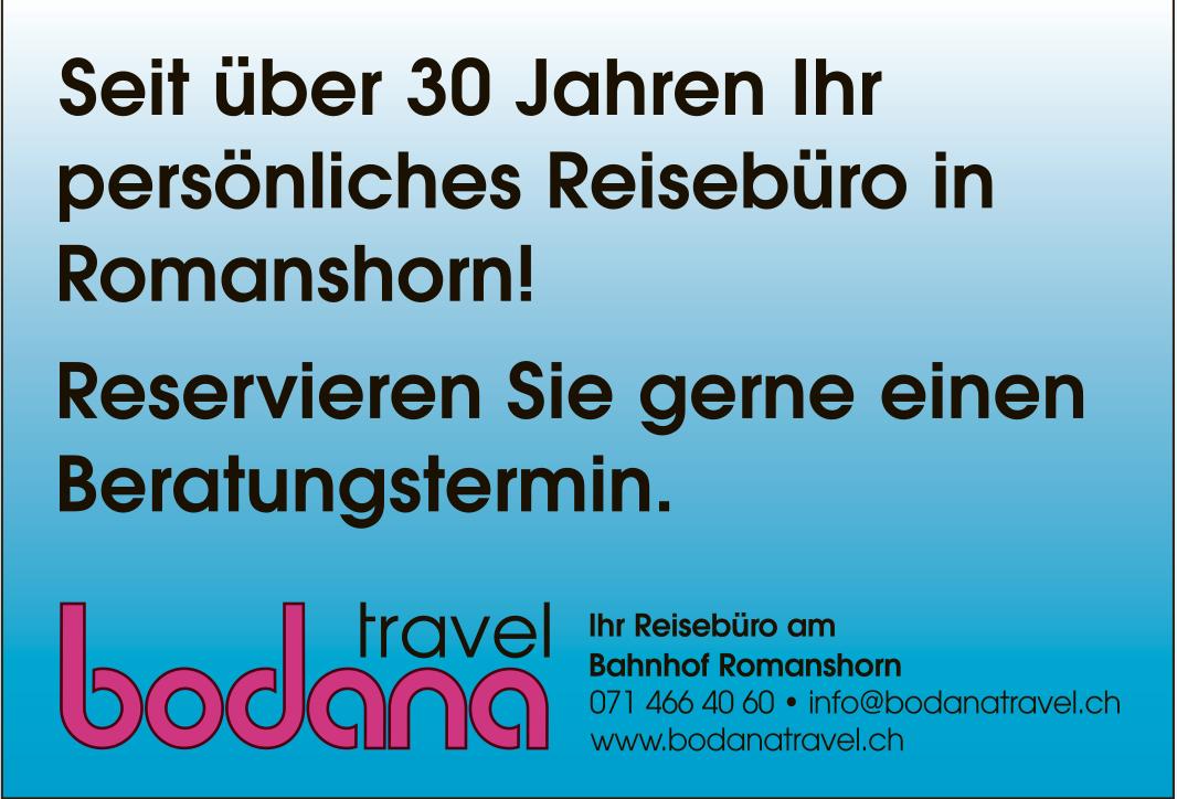 Bodanatravel, Seit über 30 Jahren Ihr persönliches Reisebüro in Romanshorn!