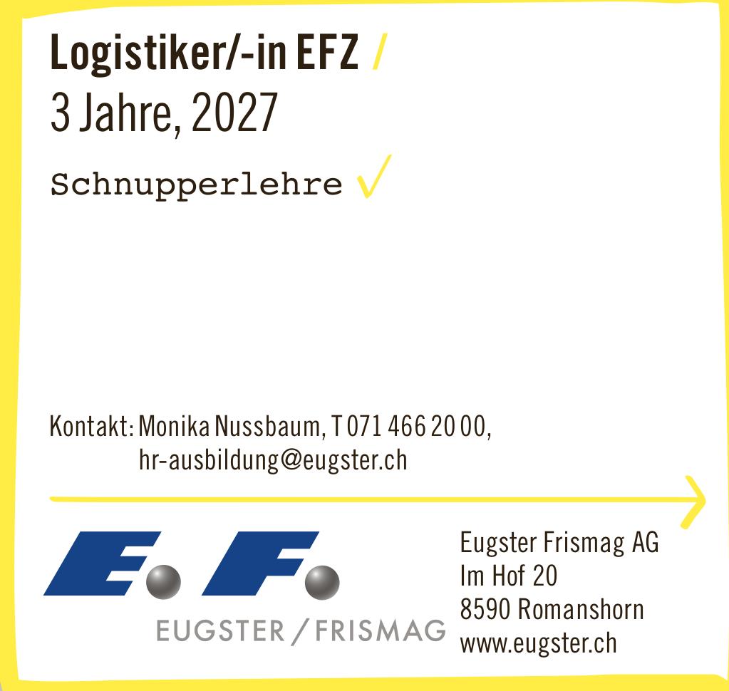 Eugster Frismag AG, Romanshorn - Logistiker/-in EFZ