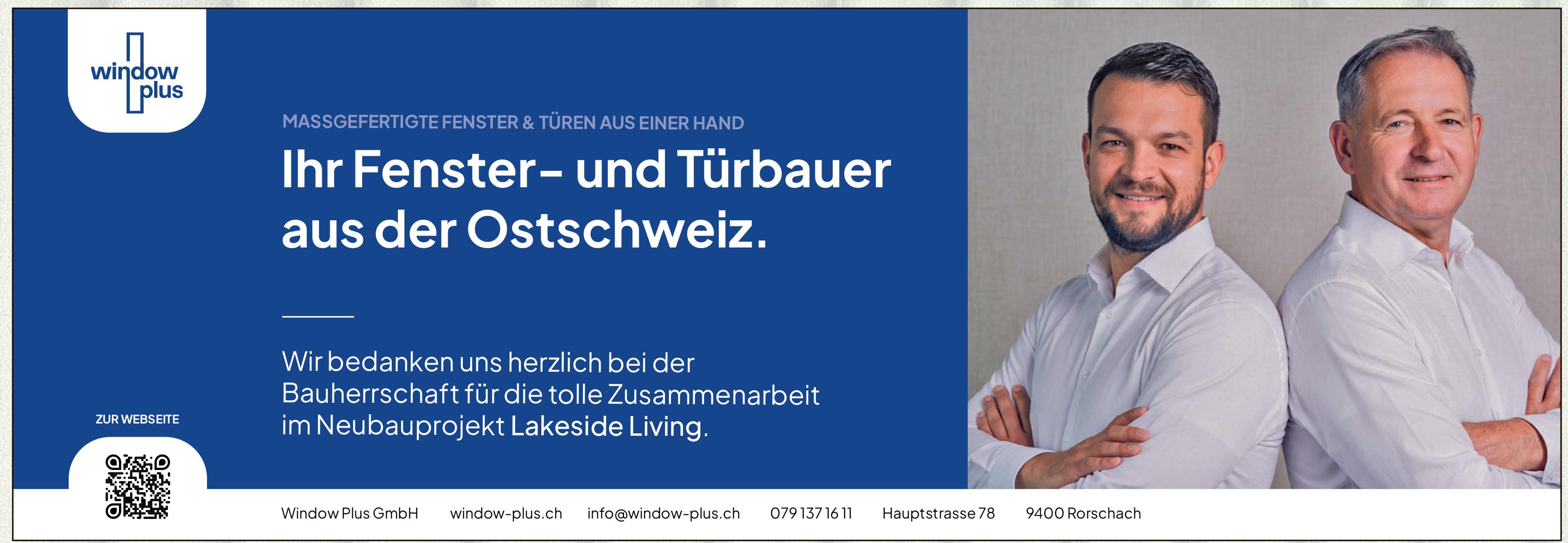 Window Plus GmbH, Rorschach - Ihr Fenster- und Türbauer aus der Ostschweiz.