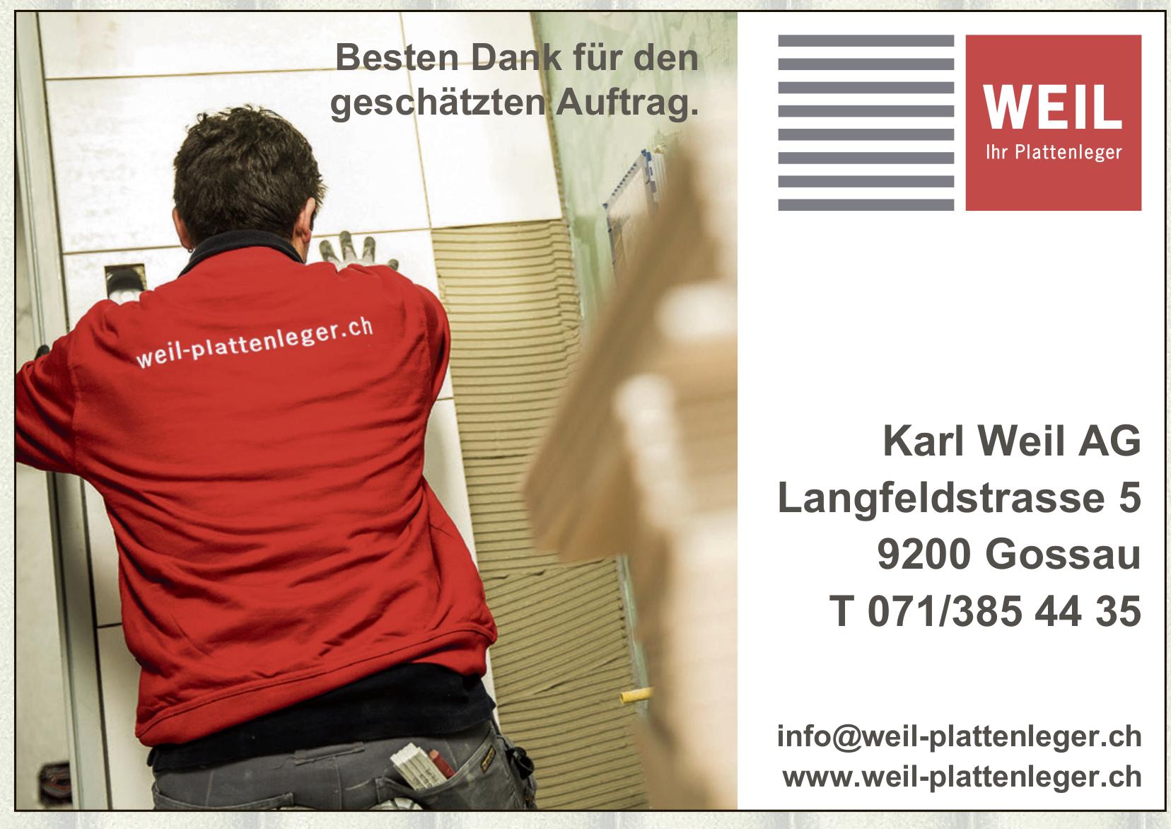 Karl Weil AG, Gossau - Besten Dank für den geschätzten Auftrag.